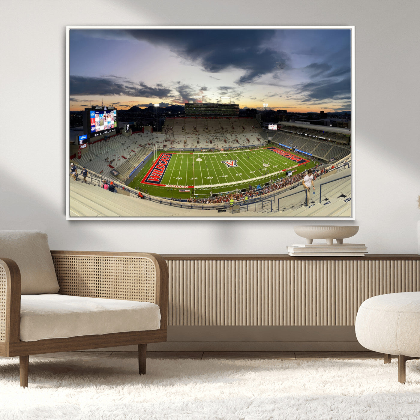 -Arizona Wildcats Football Team Print - Tucson Arizona Stadium Wall Art Canvas Print