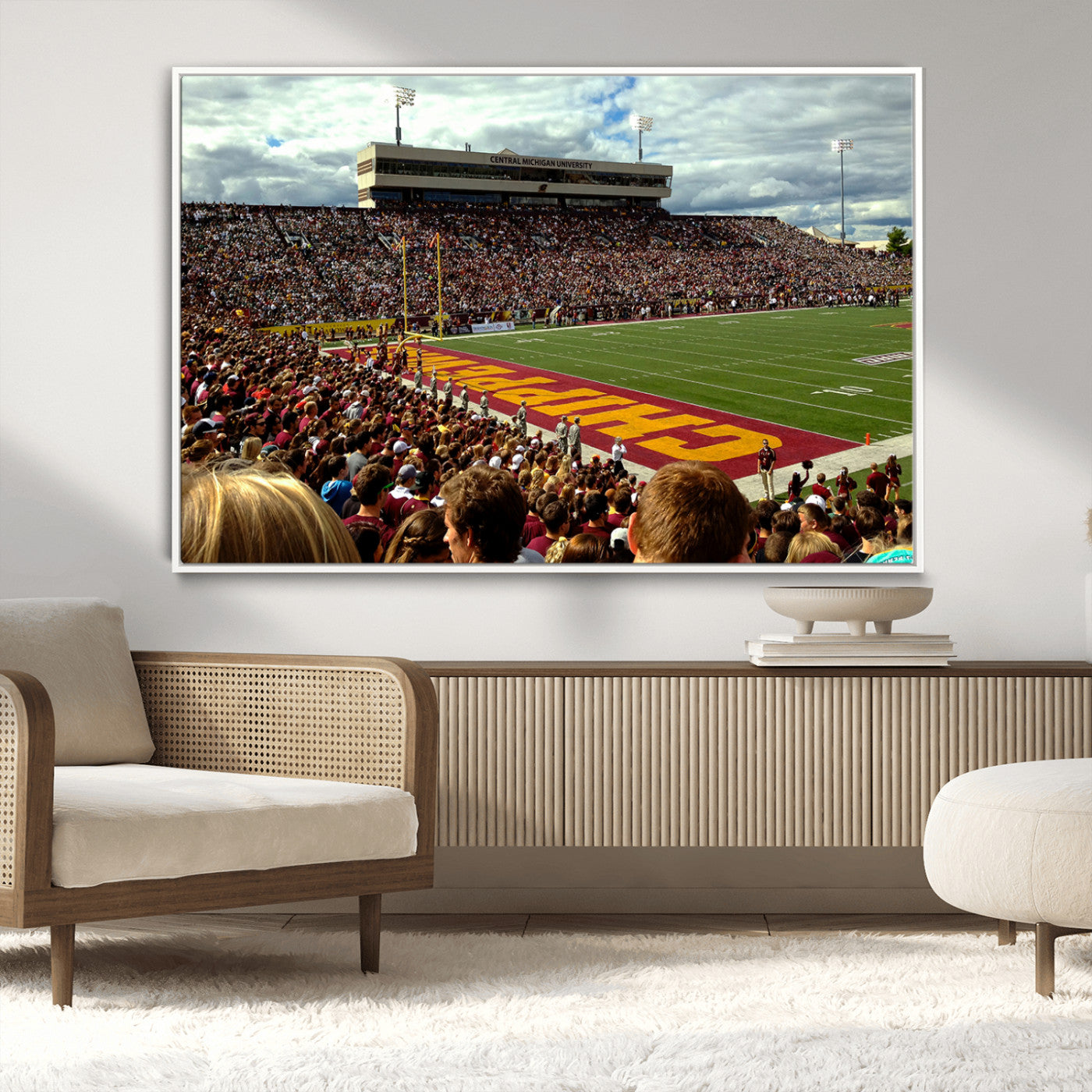 -Central Michigan University Chippewas Football Team Print - Mount Pleasant Kelly/Shorts Stadium Wall