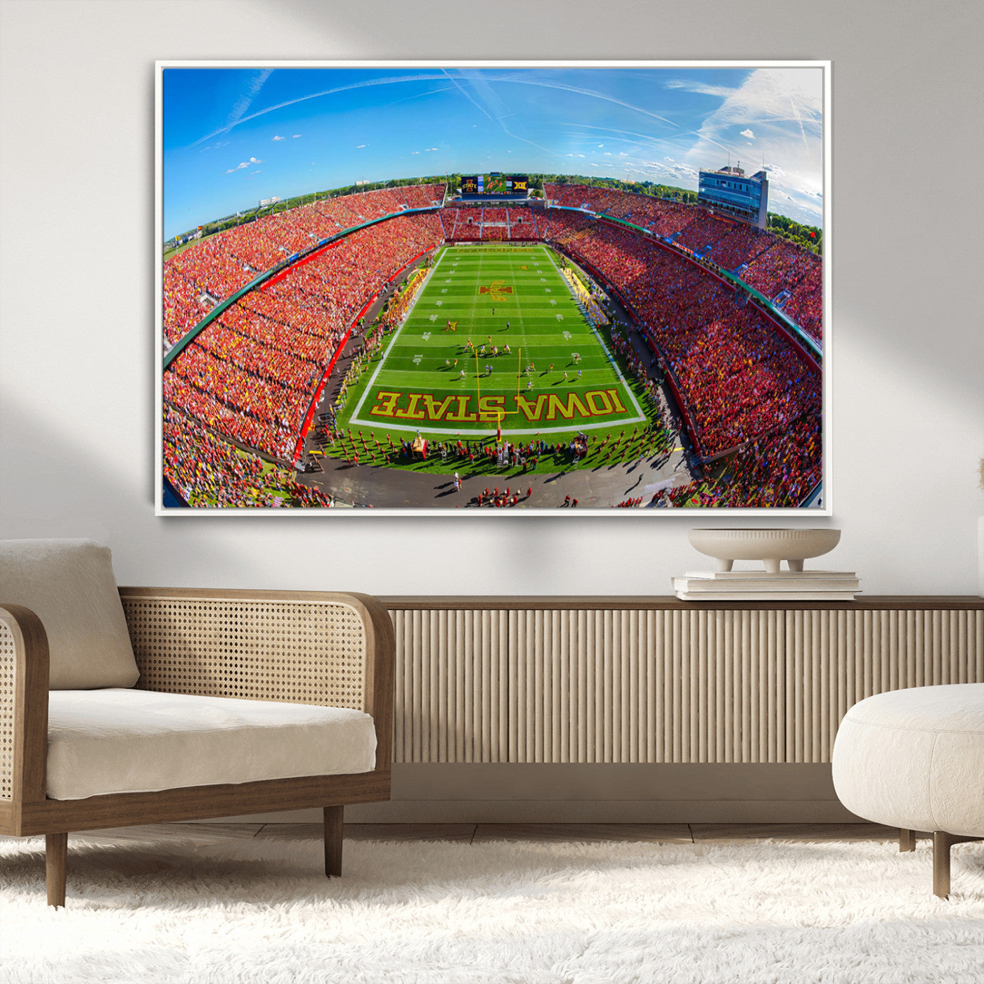 -Iowa State University Cyclones Football Team Print - Ames Jack Trice Stadium Art Canvas Print