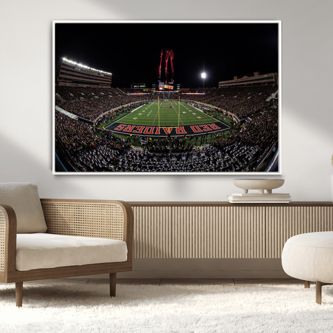 83122-MGV-CV-36X24-Framed Texas Tech Red Raiders Stadium Canvas, Texas Tech Red Raiders Football Team Print - Lubbock