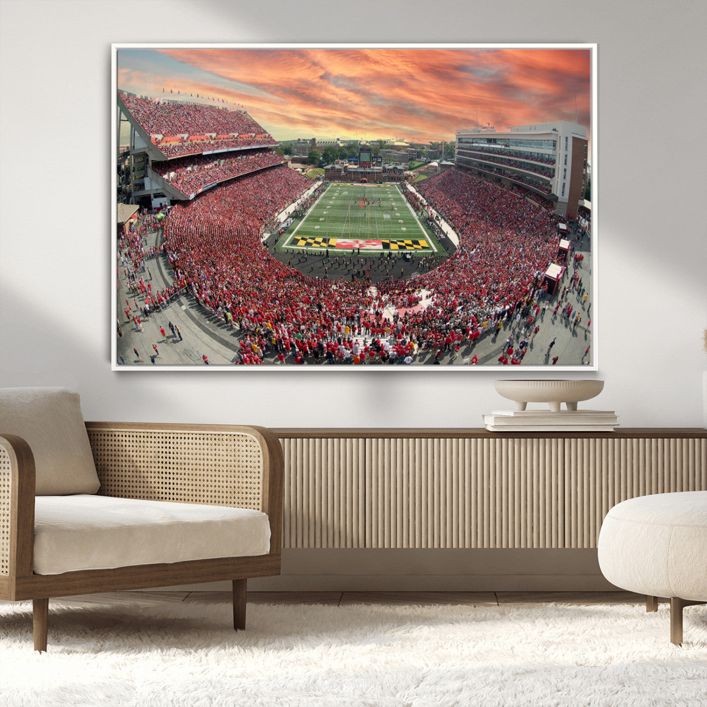 24140-MGV-CV-36X24-University of Maryland Terrapins Football Team Print - College Park SECU Stadium Wall Art Canvas