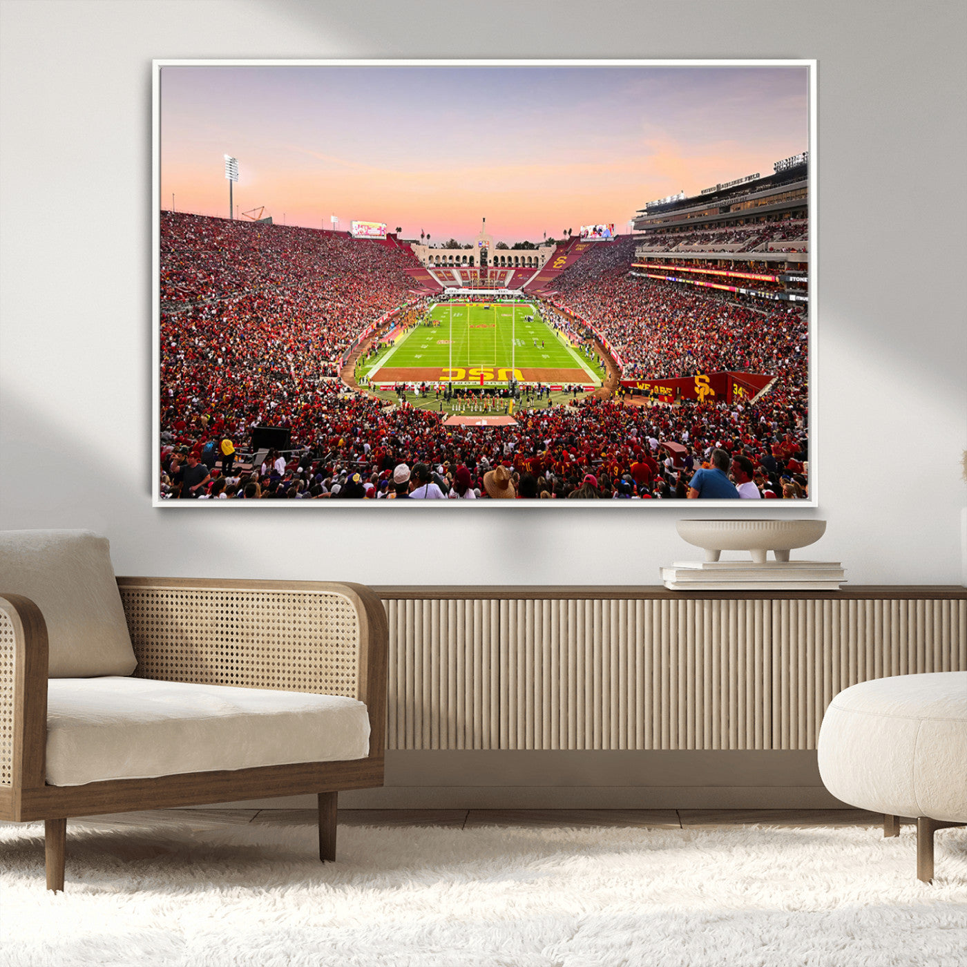 -The University of Southern California USC Trojans Football Team Print - Los Angeles Memorial