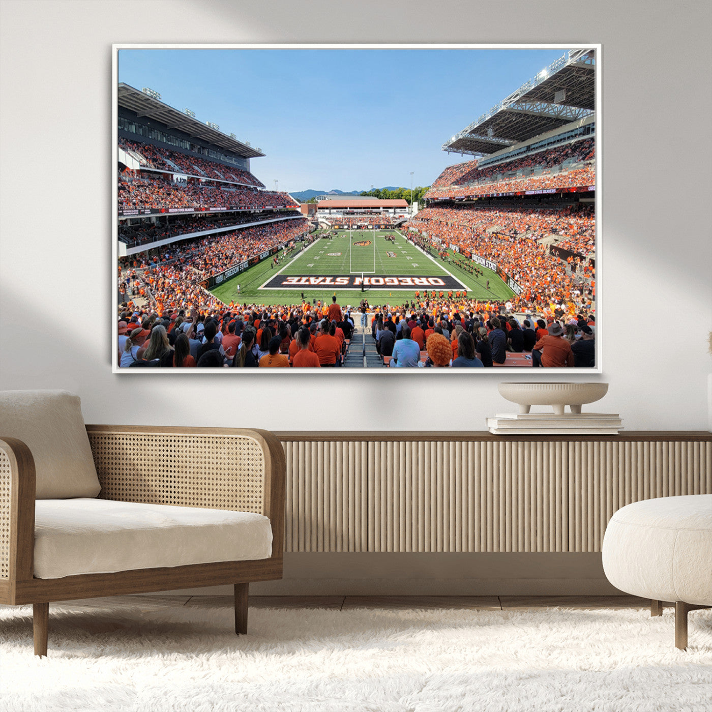 35211-MGV-CV-36X24-Oregon State Beavers Football Team Print - Corvallis Reser Stadium Wall Art Canvas Print