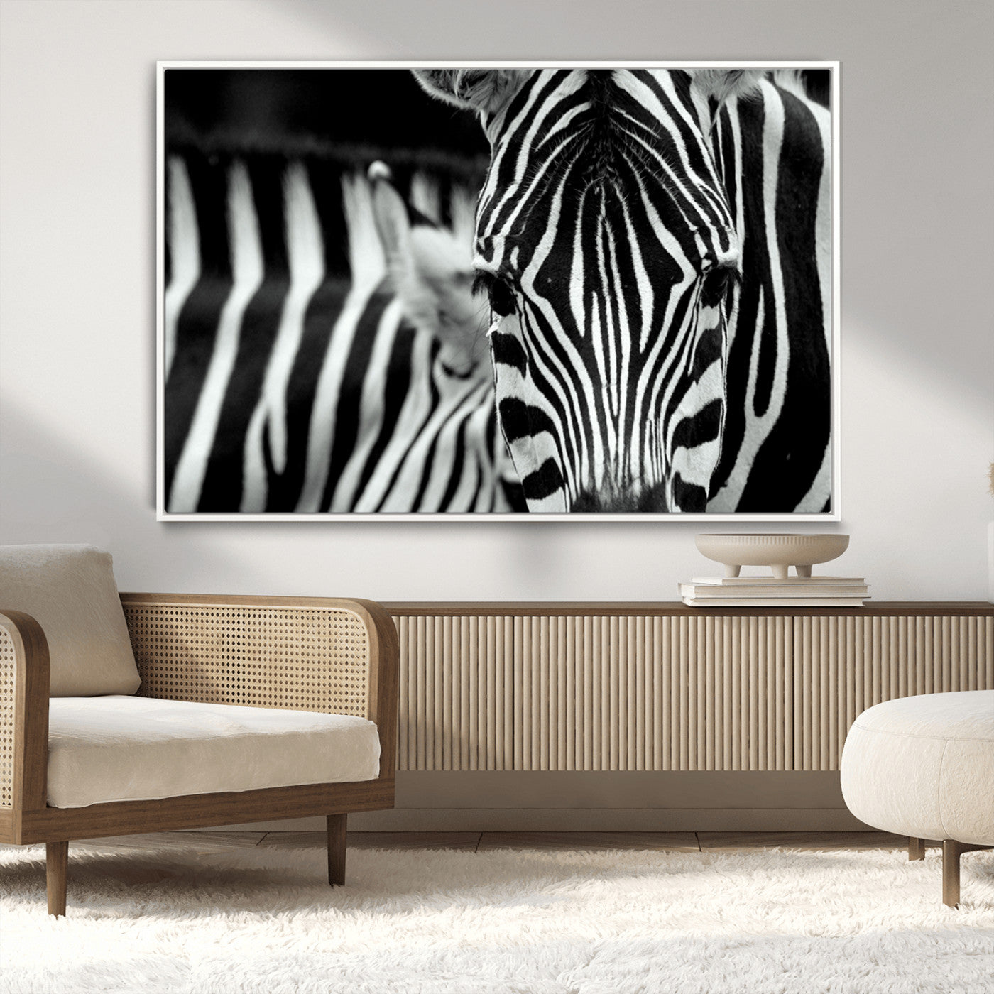 MGV-FC-36X24 - Large Wall Art Close Taken Zebra Canvas Print
