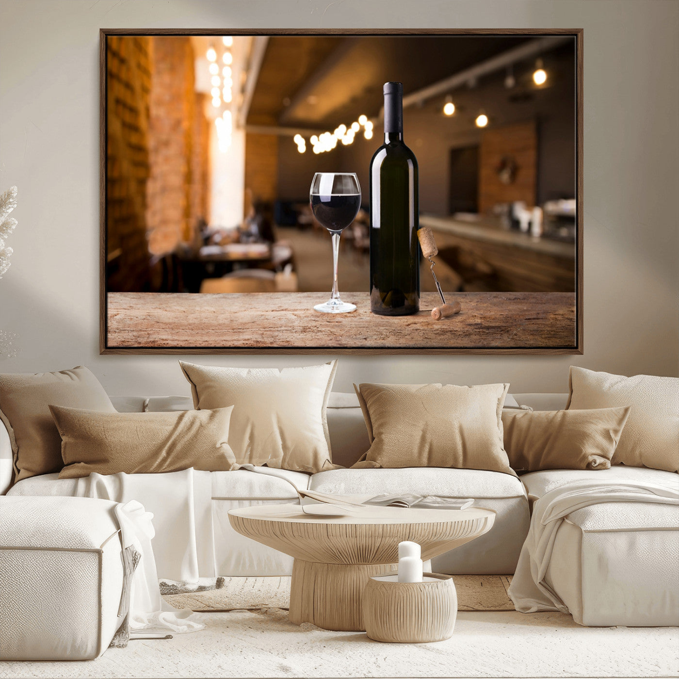 -Wine and Bottle Wall Art Canvas Print