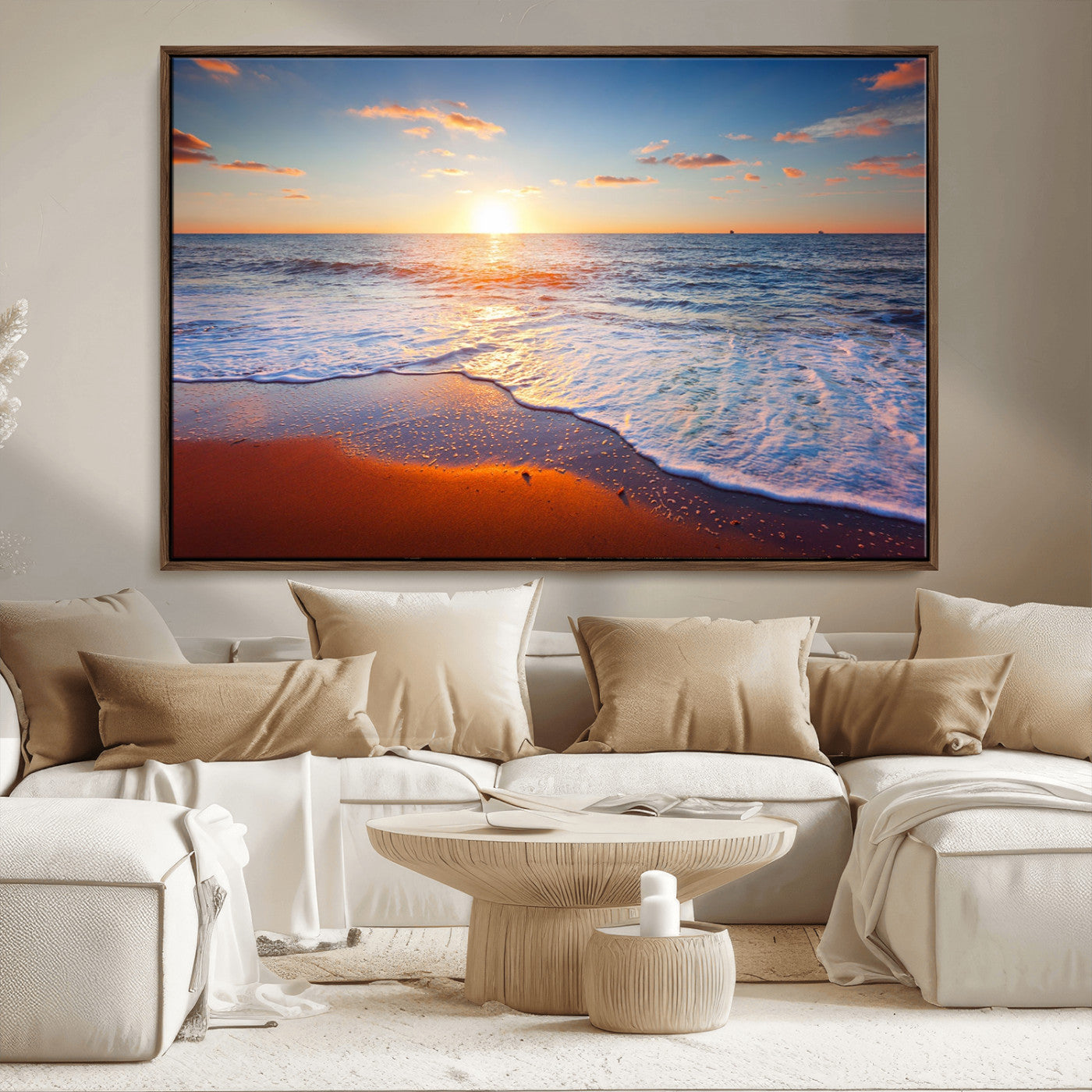 96736-MGV-CV-36X24-Ocean Beach Canvas Wall Art Beach Canvas, Coastal Sunset Tropical Island Beach Sunset Artwork Print