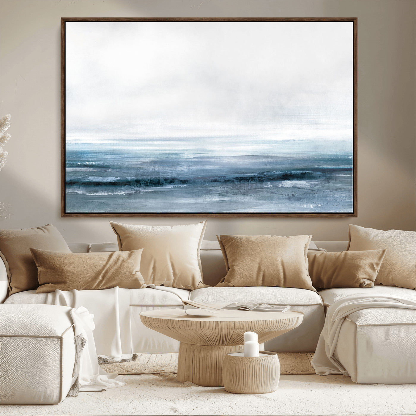 65702-MGV-CV-36X24-Blue Ocean Abstract Artwork Wall Art Canvas Print