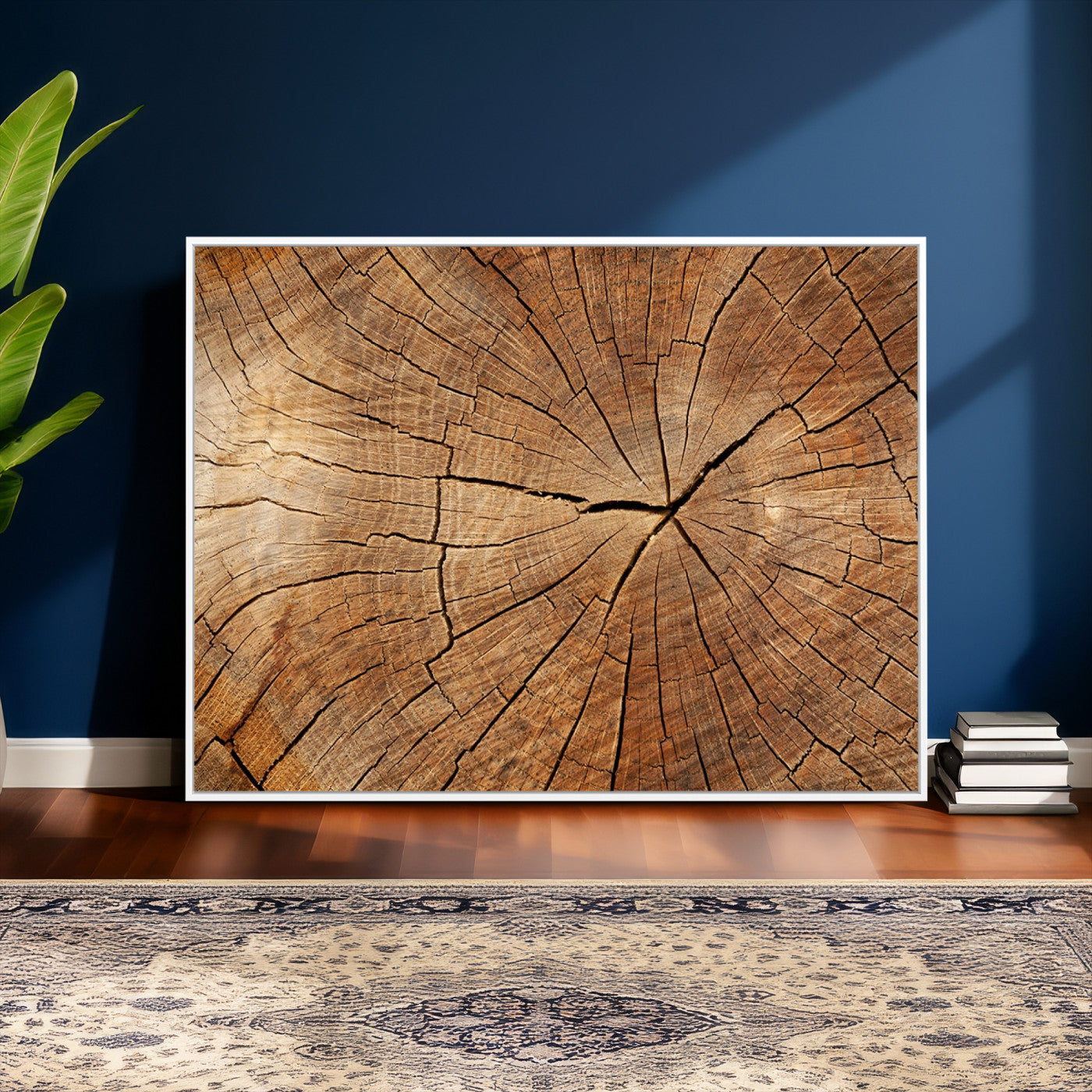 61710-MGV-CV-36X24 - Tree Ring Canvas Art, Rustic Wood Grain Wall Art, Tree Slice Decor for Modern Homes, Giclee