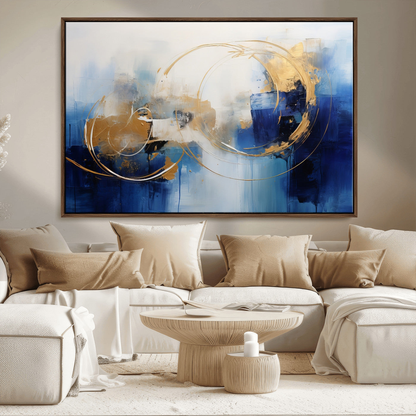 52314-MGV-FC-36X24_Walnut-Navy Blue Abstract Wall Art Canvas Print
