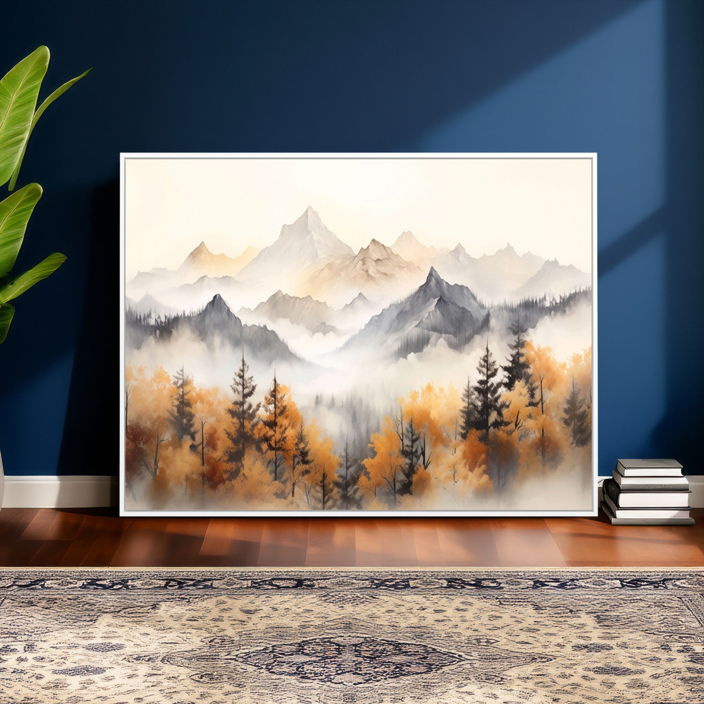 70049-MGV-CV-36X24 - Abstract Mountain Wall Art | Misty Mountain Forest and Mountains Canvas Print for Living Room,