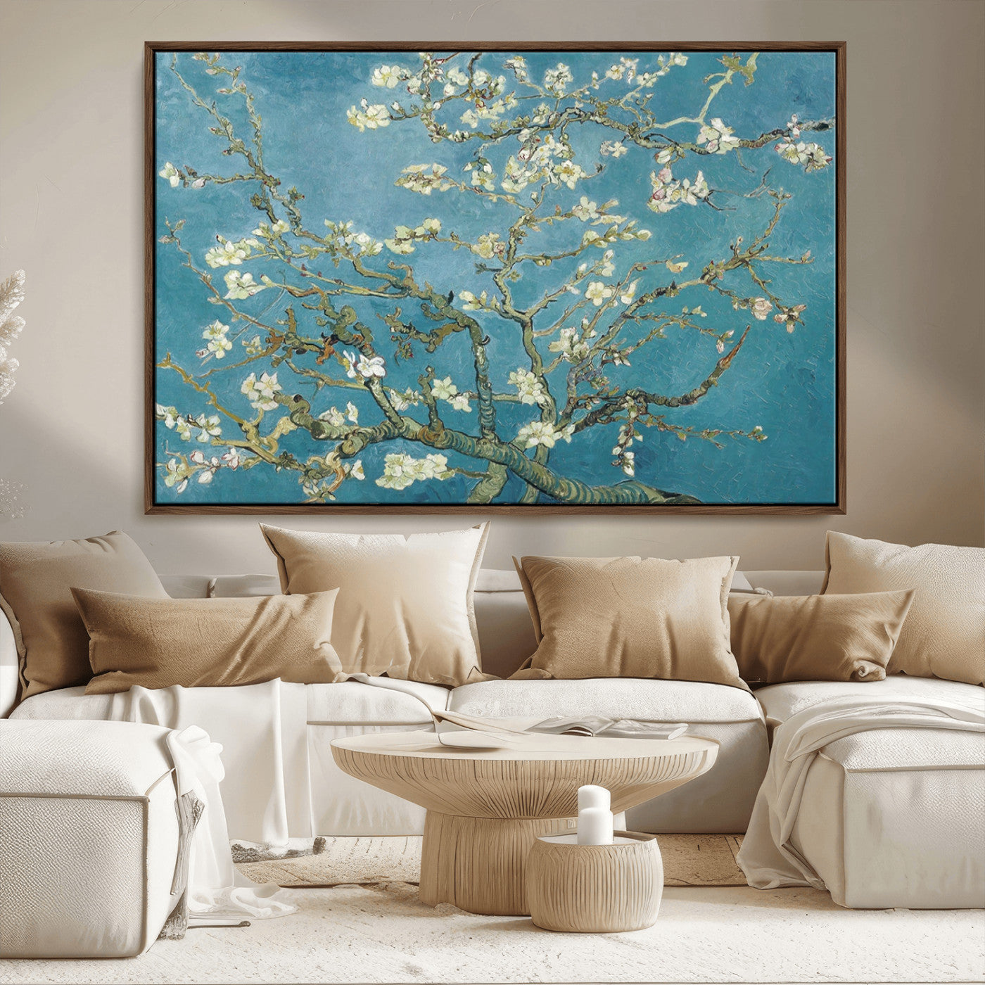 65607-MGV-CV-36X24-Vincent Van Gogh's Almond Blossom Abstract Wall Art Canvas, Van Gogh Almond Blossom Canvas Print