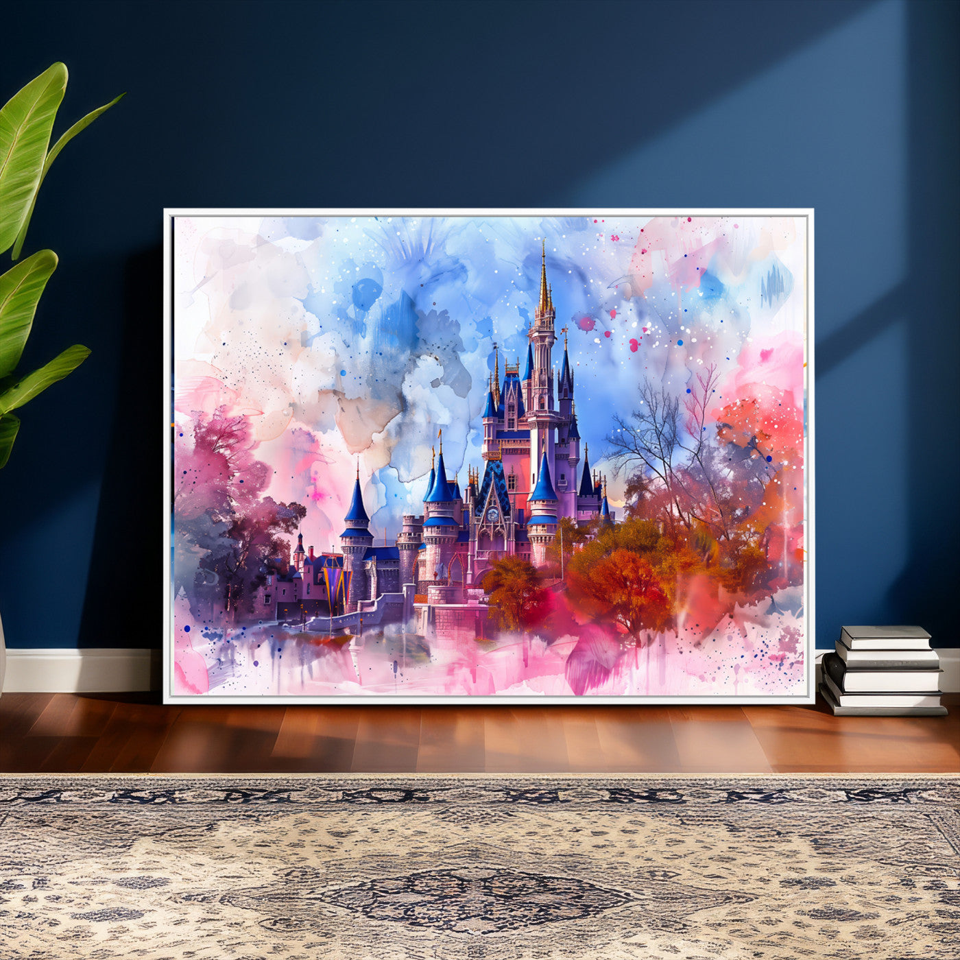 58662-MGV-CV-36X24 - Disney Wall Art: Dreamy Watercolor Cinderella Castle Canvas Print