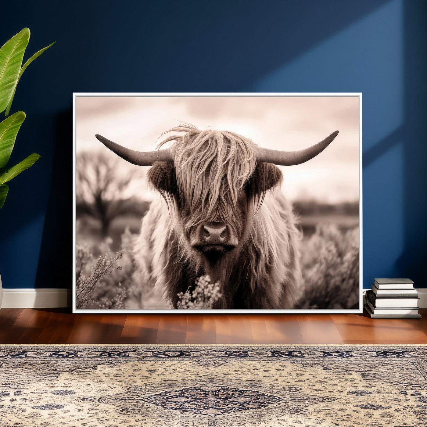55903-MGV-CV-36X24 - Scottish Cow Longhorn Wall Art Canvas Print