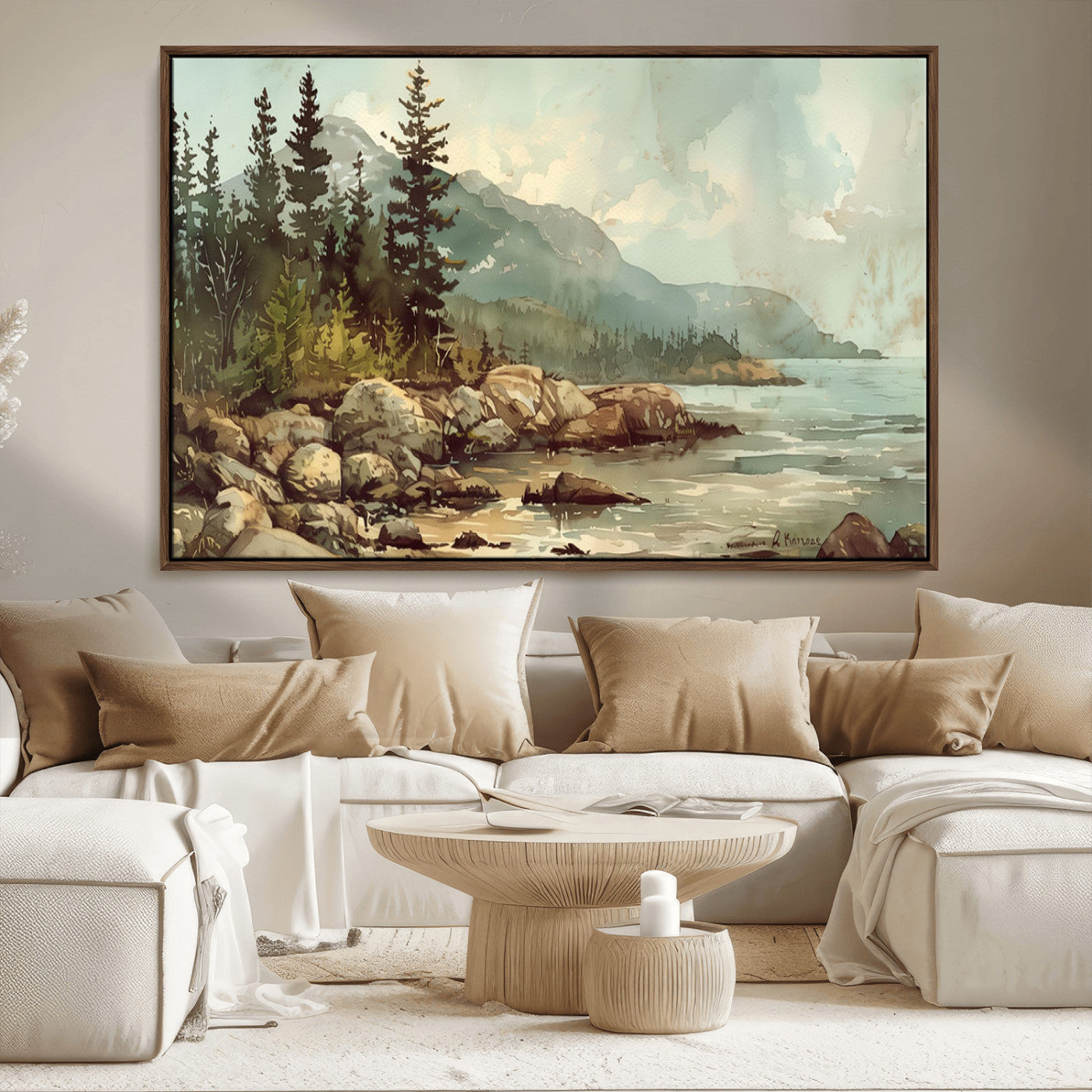24809-MGV-FC-36X24_Walnut-Abstract Acadia National Park Wall Art Canvas Print - Stunning 3-Panel Wall Art Canvas Print,