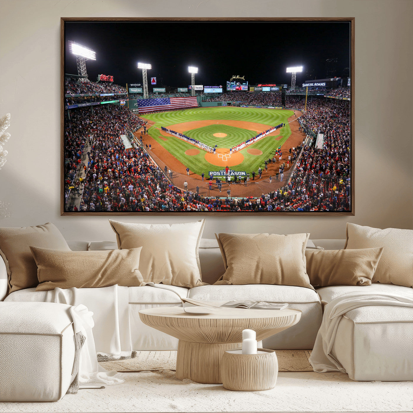 47365-MGV-FC-36X24_Walnut-Fenway Park Wall Art Canvas Print | Large Baseball Stadium Canvas Print for Boston Red Sox Fans |