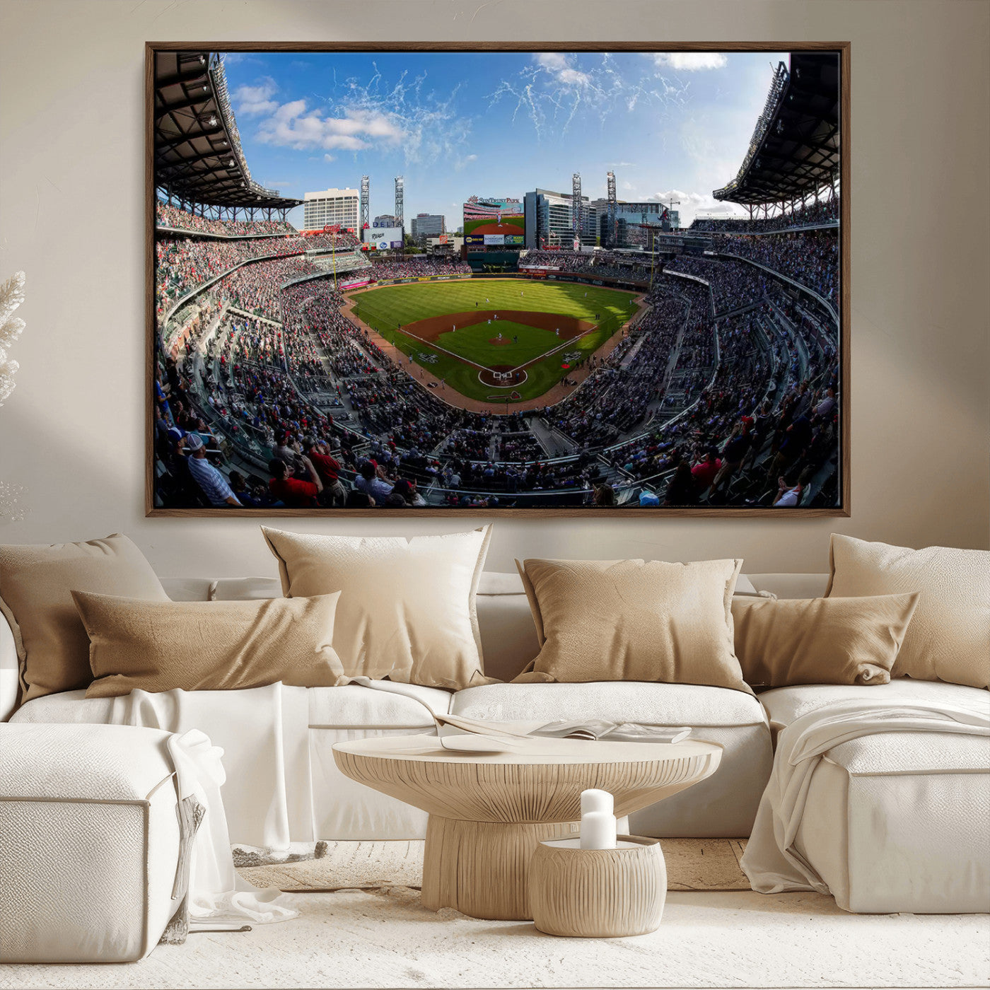78608-MGV-FC-36X24_Walnut-Truist Park Stadium Canvas Wall Art - Atlanta Braves Game Day Exclusive Decor