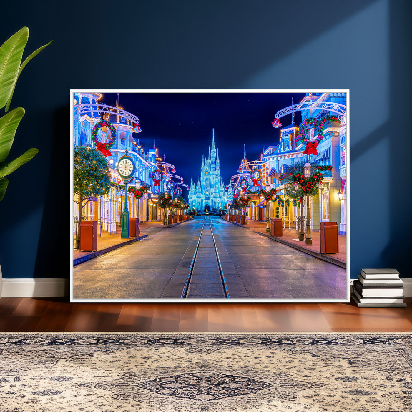 12470-MGV-CV-36X24 - Disney Castle Wall Art – Large Magic Kingdom Canvas Artwork, Fairytale Design, Kids Room Christmas Decor for Home, Office