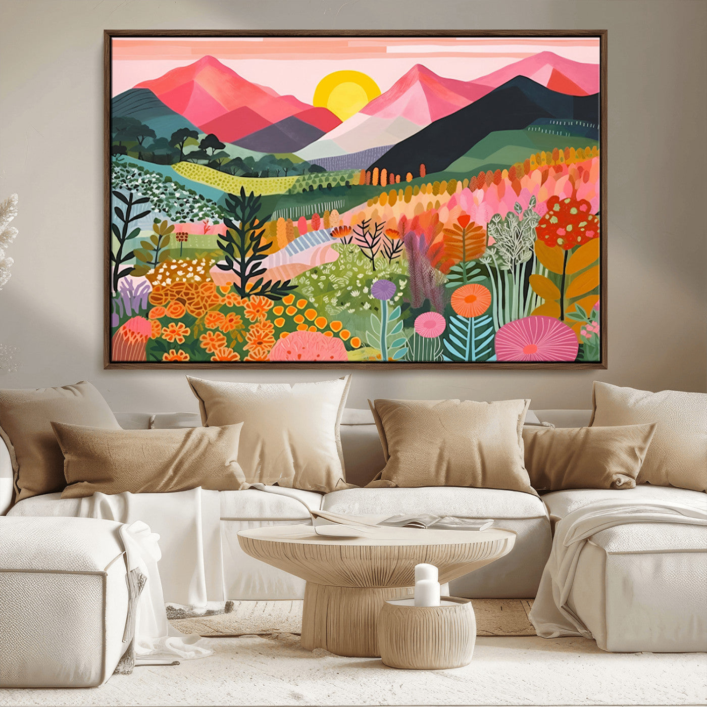 36236-MGV-FC-36X24_Walnut-Yayoi Kusama 1986 Wall Art Print – Yayoi Kusama Wabi Sabi Japanese Wall Art Print - Vibrant Abstract