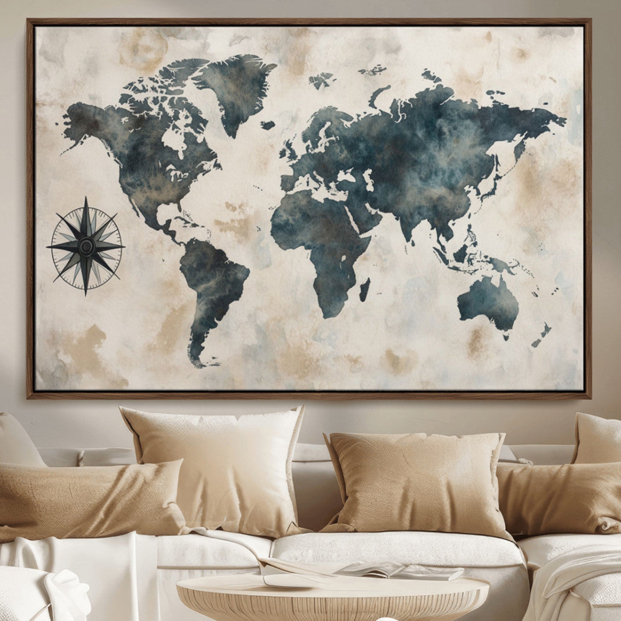 38040-MGV-CV-36X24-Push Pin World Map Canvas Print – Travel Tracker Wall Art for Couples, Perfect Anniversary Gift for Home or Office Decor