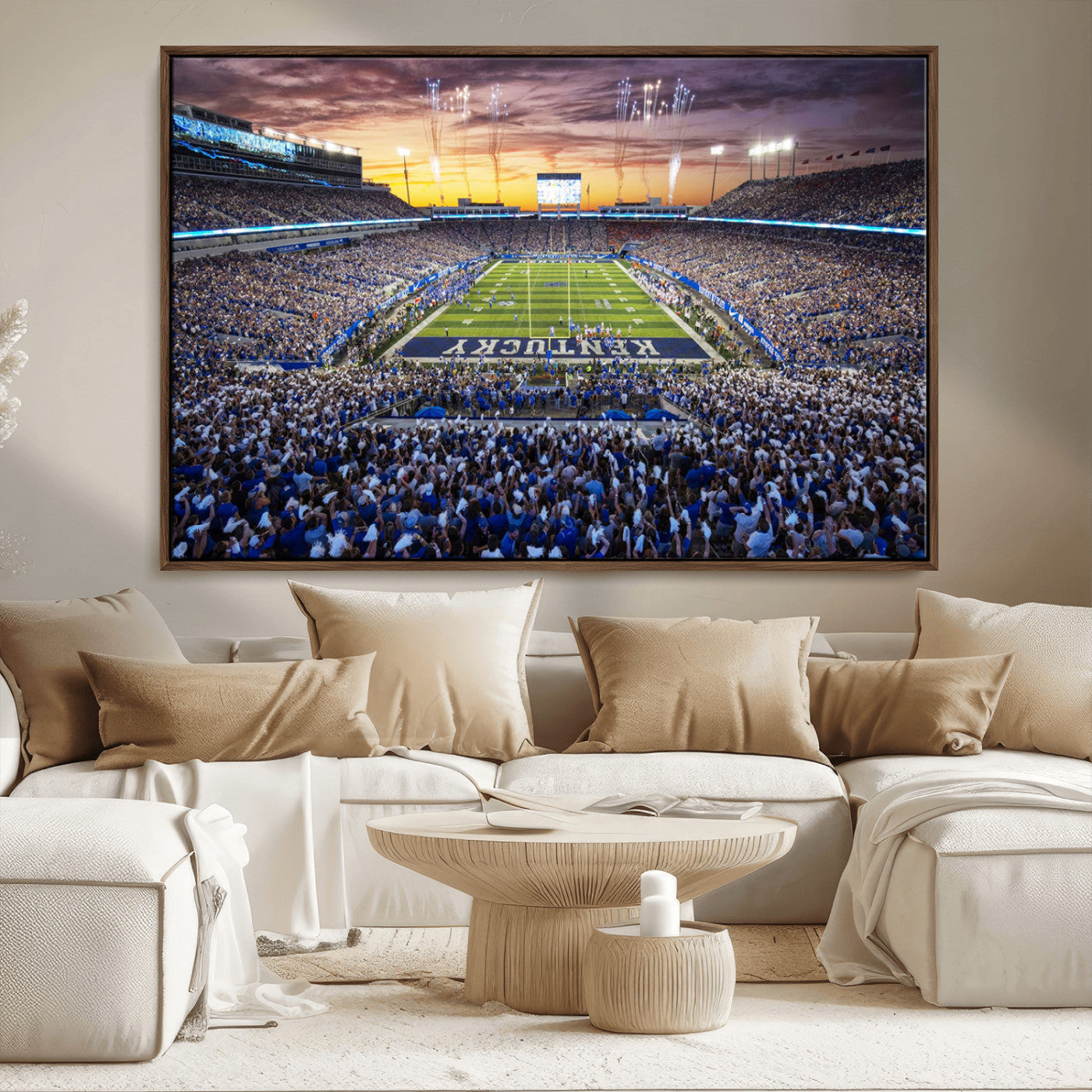 78524-MGV-CV-36X24-Kroger Field Wall Art Print - Kentucky Stadium Wall Art Print - Sunset Football Stadium Wall Decor -