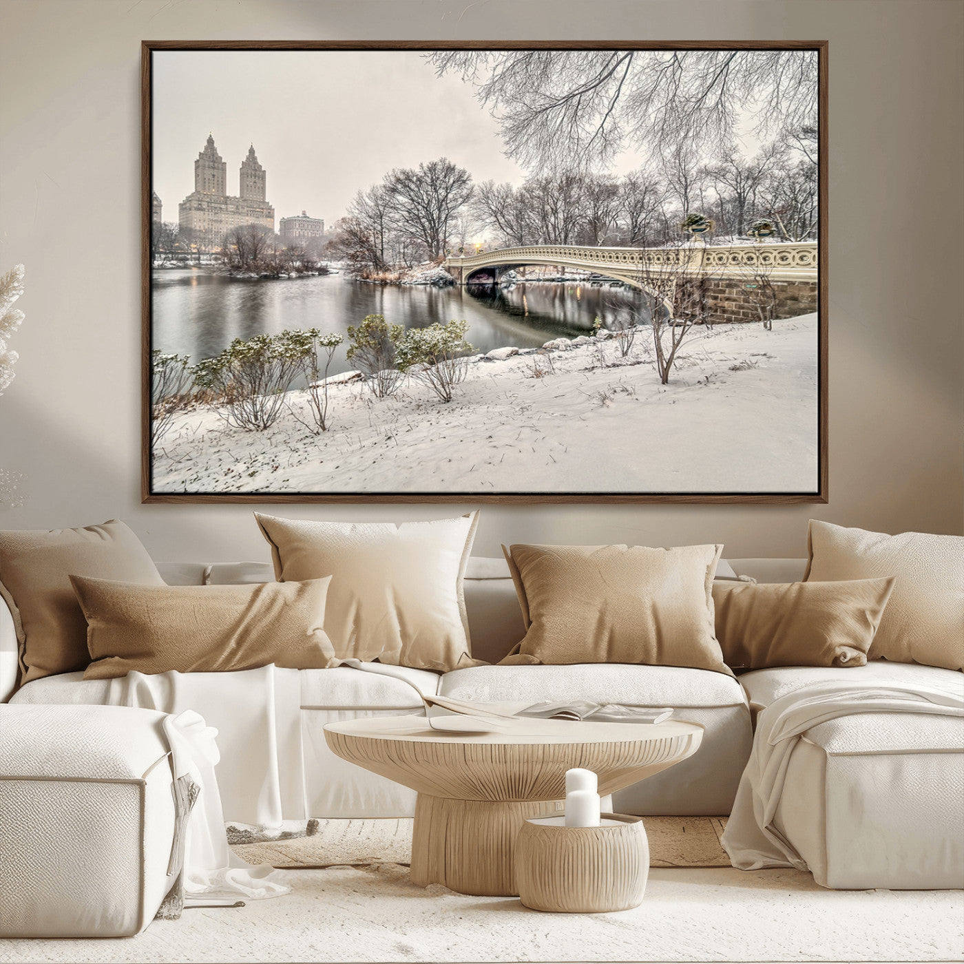 60292-MGV-FC-36X24_Walnut-The Bow Bridge in Central Park Canvas, The Bow Bridge Canvas Print