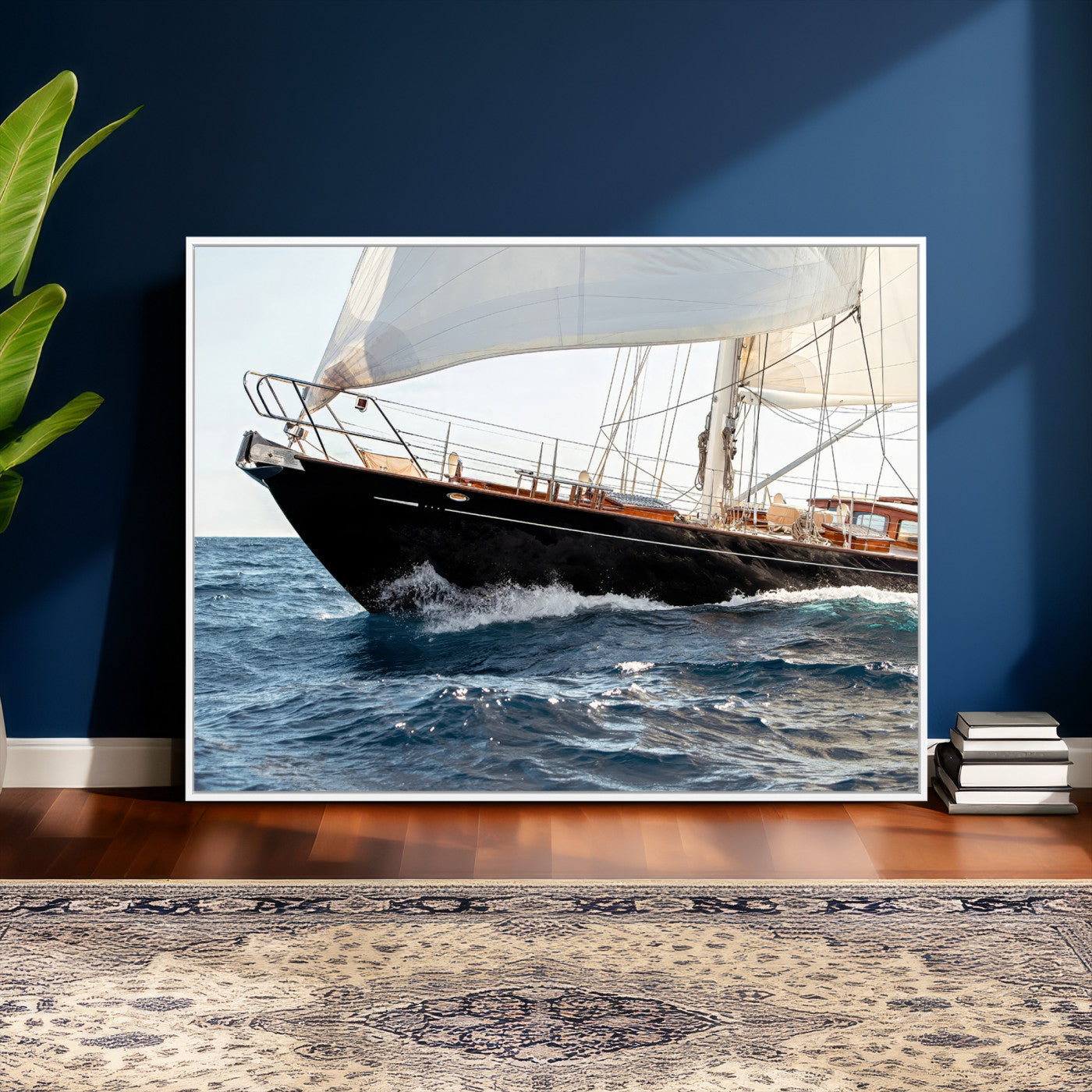 97168626-MGV-CV-36X24 - Boat Yacht Wall Art – Ocean Waves & Sailing Adventure Canvas Print, Nautical Elegance & Marine Journey for Living Room or Luxury Decor