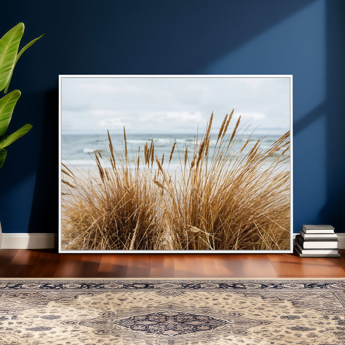 14270839-MGV-CV-36X24 - Beach Grass Wall Art – Canvas Print of Serene Coastal Shore, Peaceful Ocean Vibes, Nature Decor for Guest Room, Office or Living Room