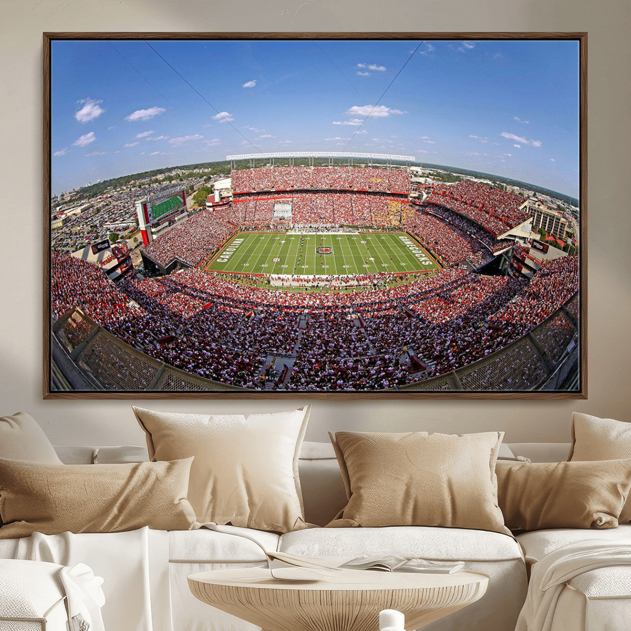 29492070-MGV-FC-36X24 - William Brice Stadium Wall Art Canvas Print – Stadium Crowd Sports Field Outdoor Event Football Game Artwork for Home Office