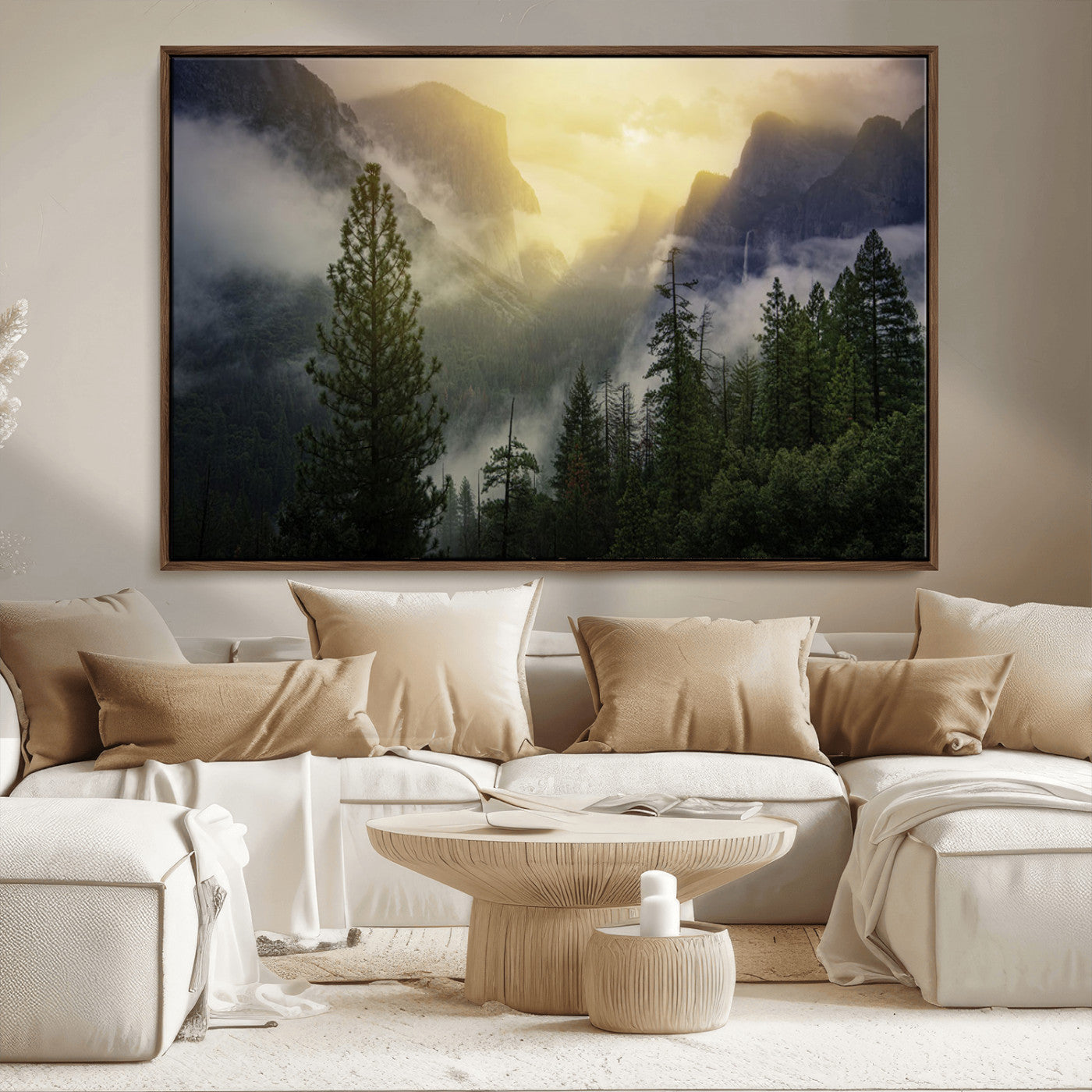-Misty Forest Sunrise Mountain Valley Pine Trees Foggy Landscape Nature Scenic Outdoors Calm Tranquil