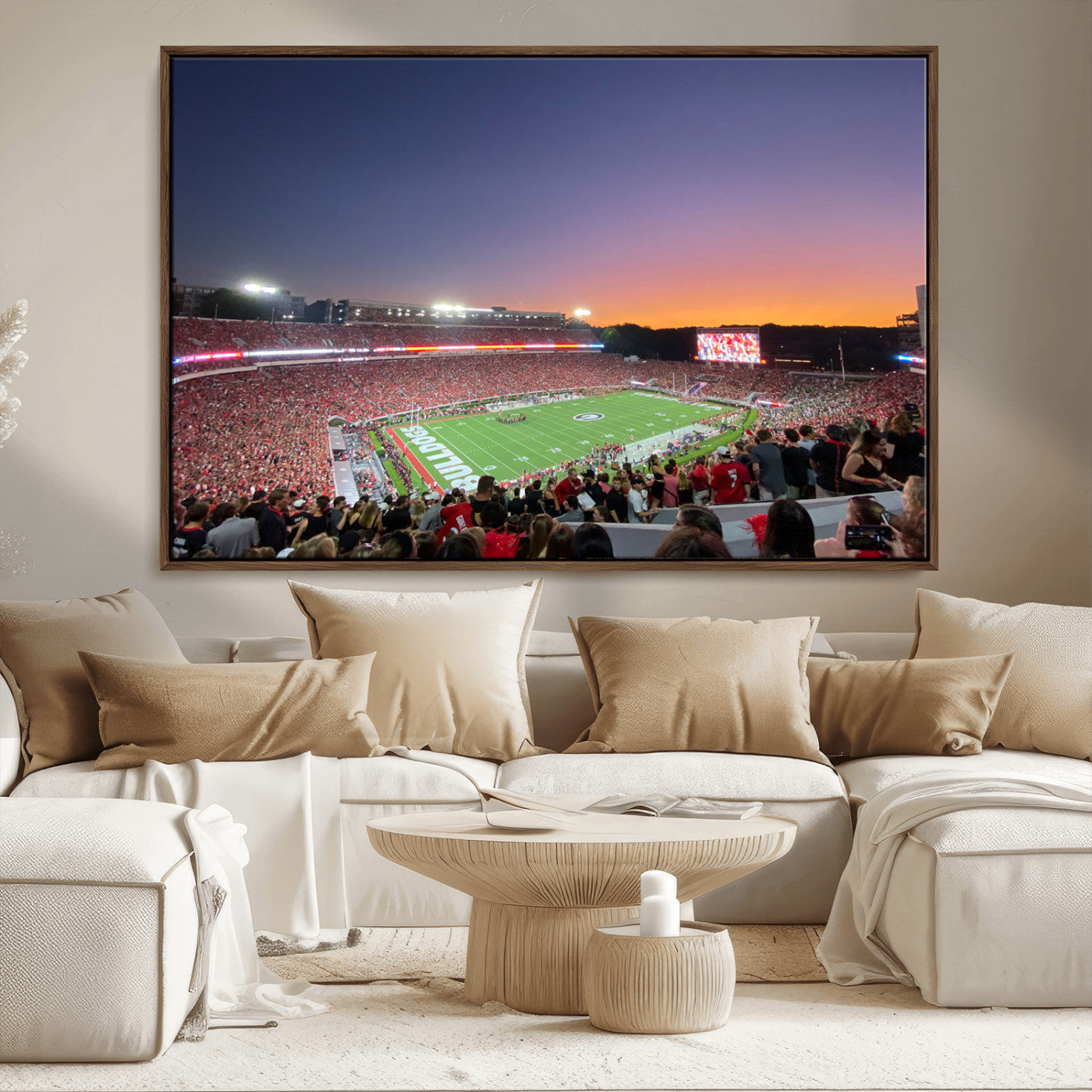 25139565-MGV-CV-36X24-Dooley Stadium Wall Art Print, Sports Arena Canvas Wall Art, Dooley Field at Sanford Stadium Canvas Print, Modern Athletic Field Art Printing