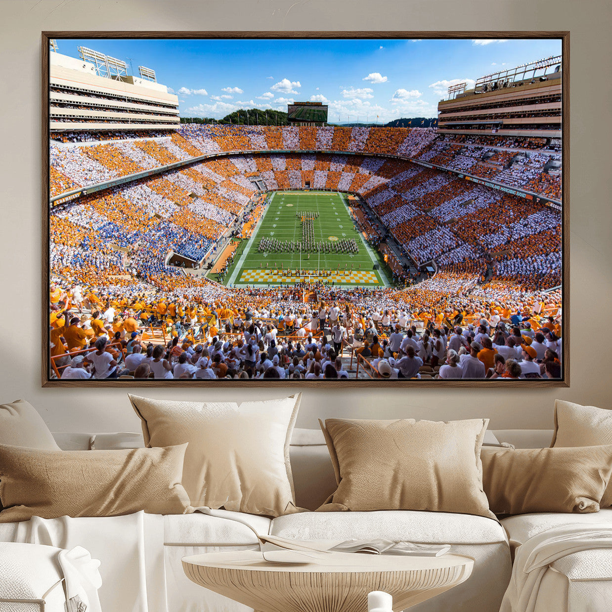 77097951-MGV-FC-36X24 - Tennessee Neyland Stadium Wall Art, Sports Arena Canvas Print, Panoramic Stadium Canvas Artwork for Home, Office