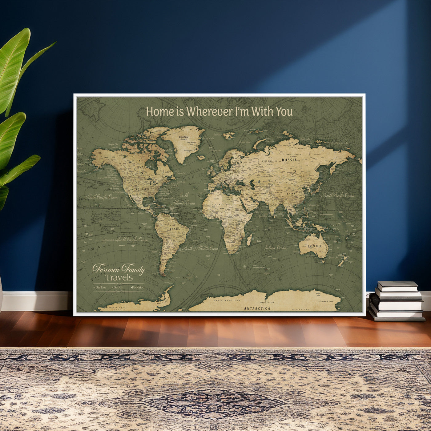 31715895-MGV-CV-36X24 - Custom Push Pin World Map Wall Art Canvas Print – Personalized Travel Tracker with Pins Framed Large for Home and Office Decor