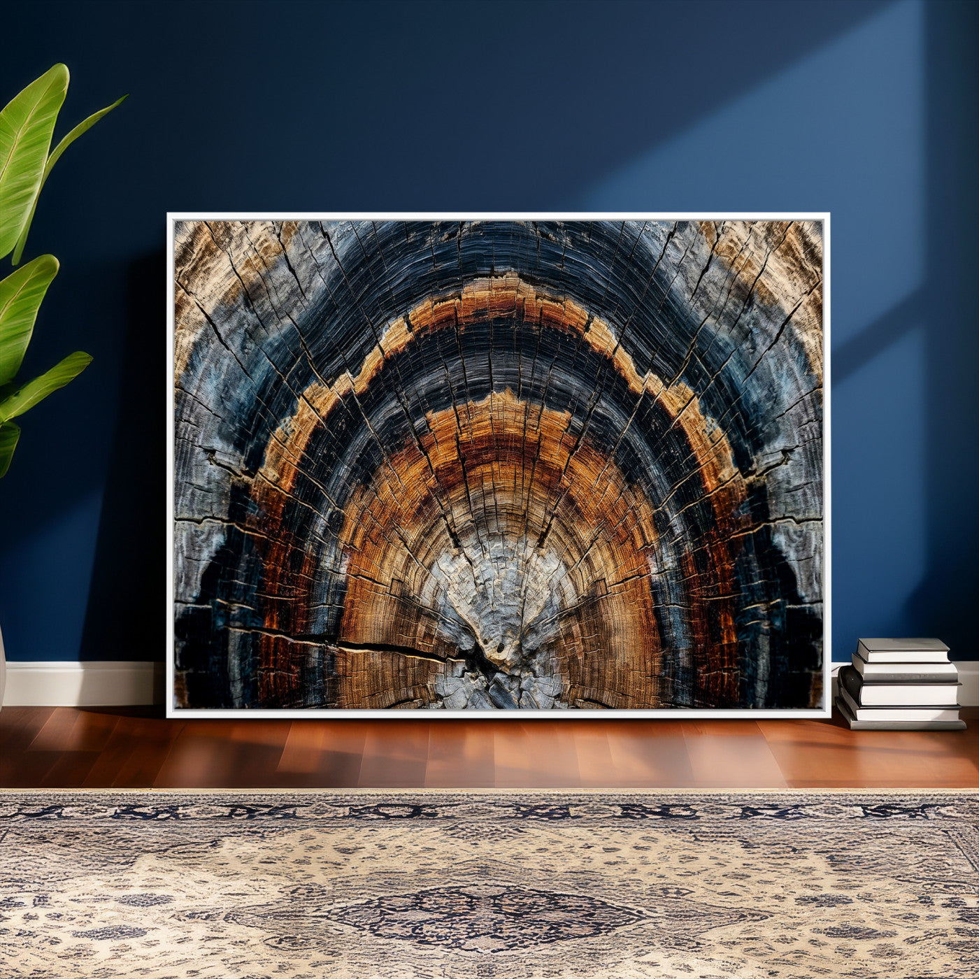 92693966A-MGV-CV-36X24 - Abstract Wood Grain Canvas Print, Tree Ring Pattern Wall Art, Framed Canvas Ready to Hang