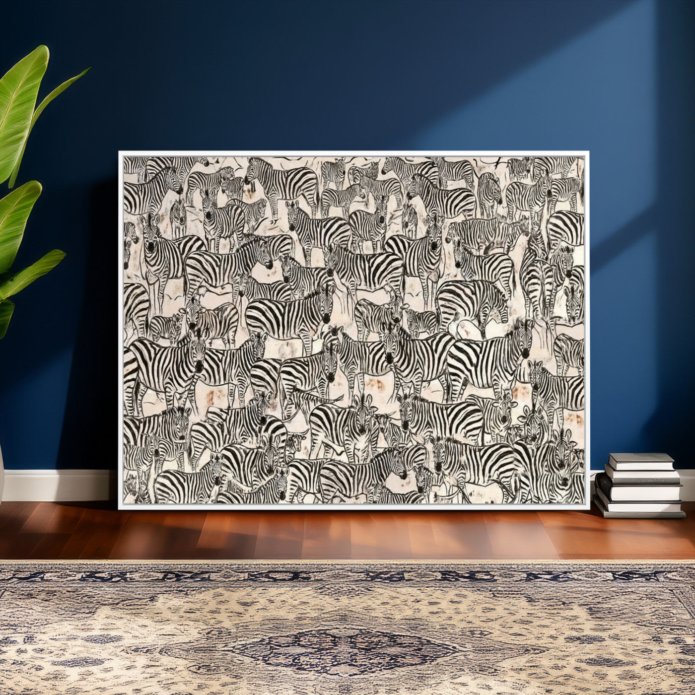 76453377-MGV-CV-36X24 - Farmhouse Animals Wall Art Canvas Print - Abstract Farm Animal Drawing Mid-Century Wall Art for Cabin Decor