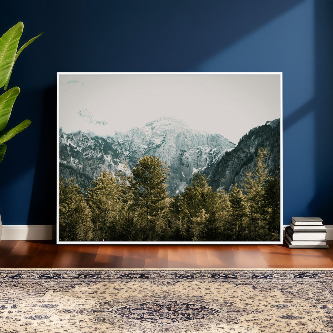 48479662-MGV-CV-36X24 - Mountain Forest Wall Art Canvas Print, Alpine Landscape Nature Photography, Moody Wilderness Wall Decor