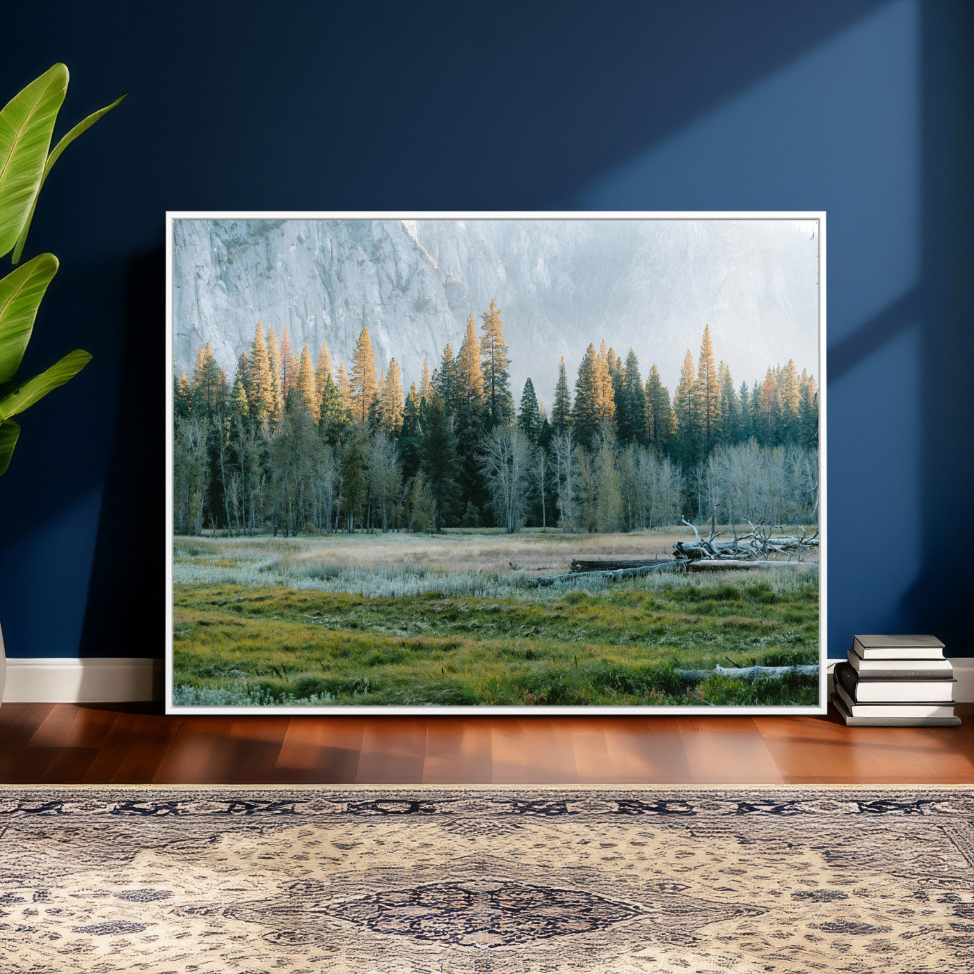 95548744-MGV-CV-36X24 - Forest Meadow Wall Art Canvas Print, Pine Tree Landscape Nature Artwork, Mountain Valley Scenic Photography, Calm Wilderness Wall Decor