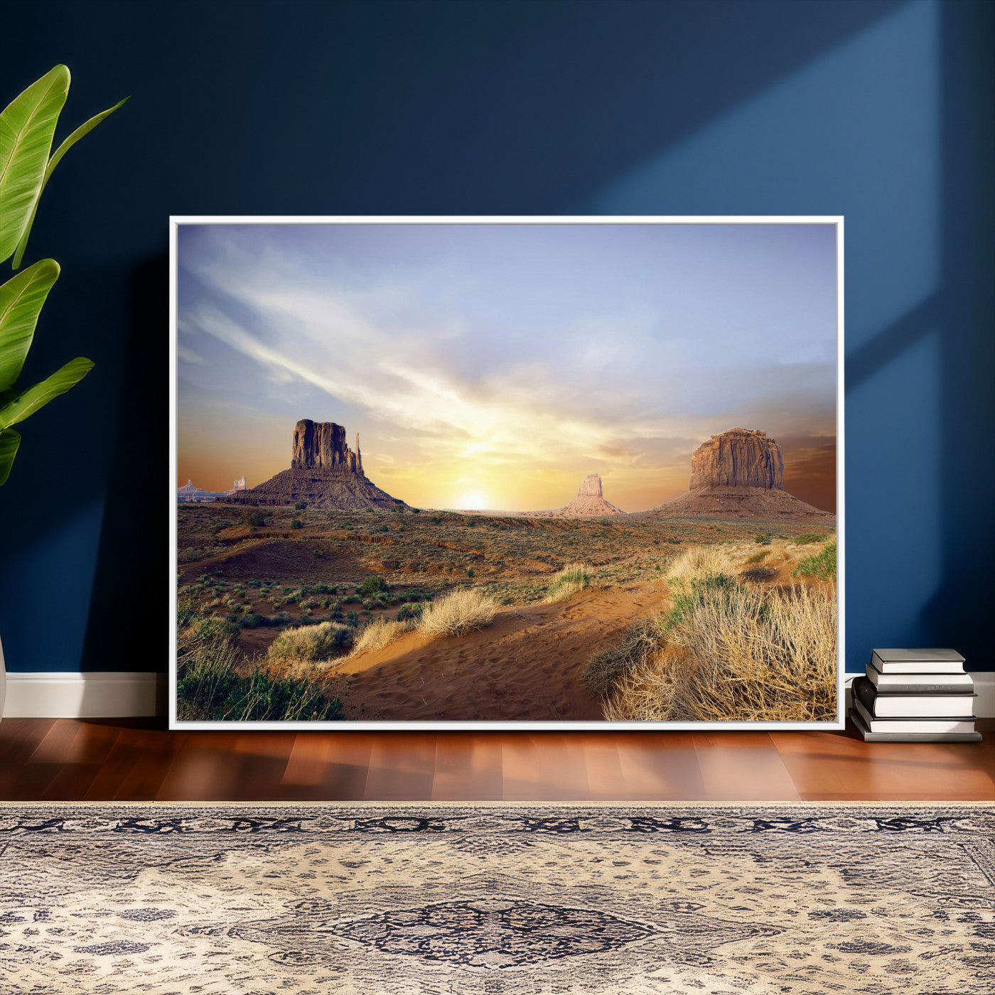 14901845-MGV-CV-36X24 - Monument Valley Desert Landscape Wall Art Canvas Print, Southwest Desert Rock Formation Canvas Print, Western Red Rock Panorama Art Printing