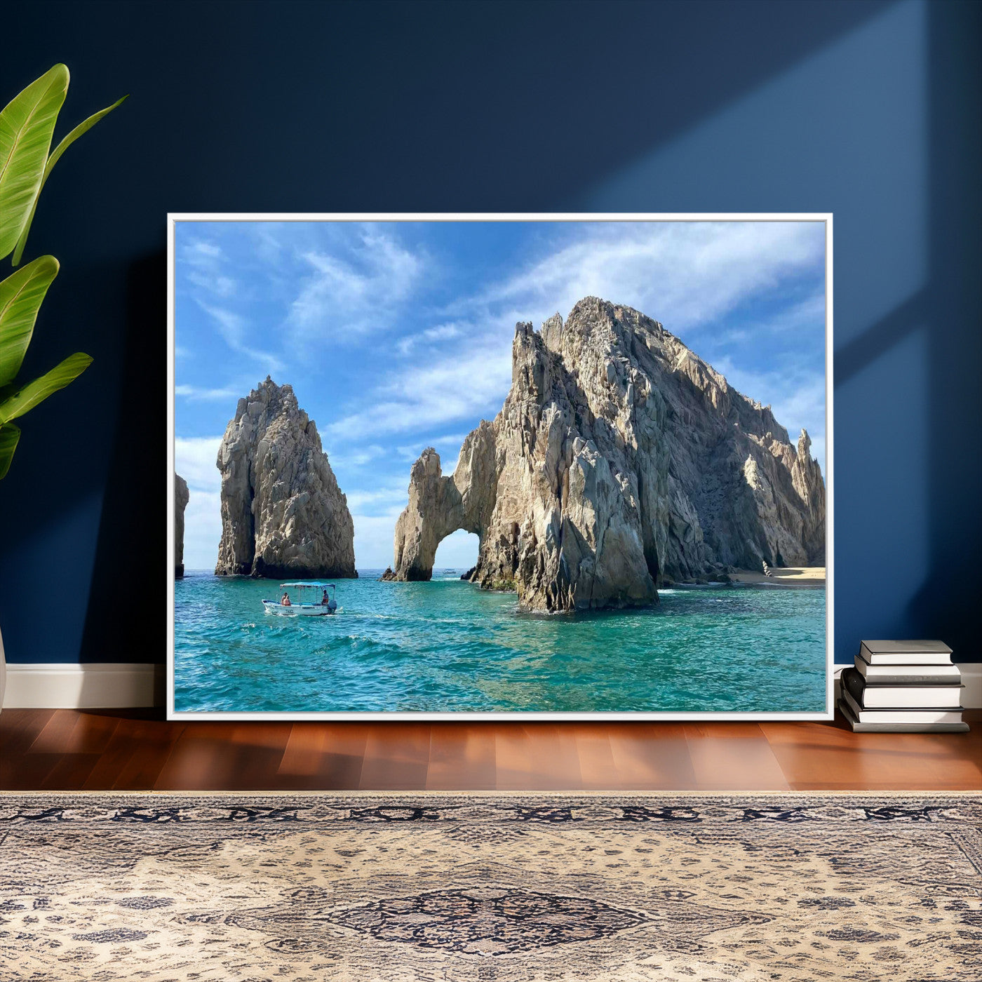 20946478-MGV-CV-36X24 - El Arco Cabo San Lucas Ocean Arch Wall Art Canvas Print, Baja California Rock Arch Seascape Canvas Print, Mexico Coastal Landmark Scenic Art Printing
