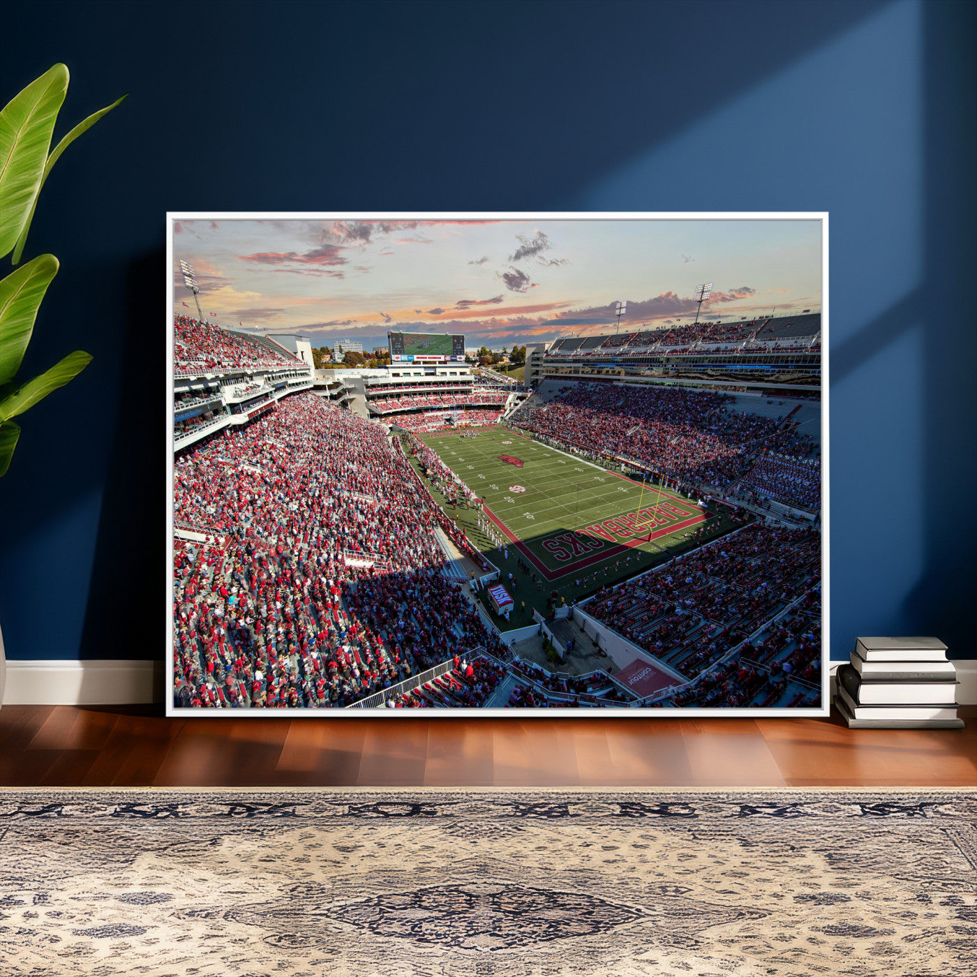 46571211-MGV-CV-36X24 - Donald W. Reynolds Razorback Stadium Wall Art Canvas Print – Arkansas Razorbacks Football Artwork for Home, Office, and Sports Room Decor