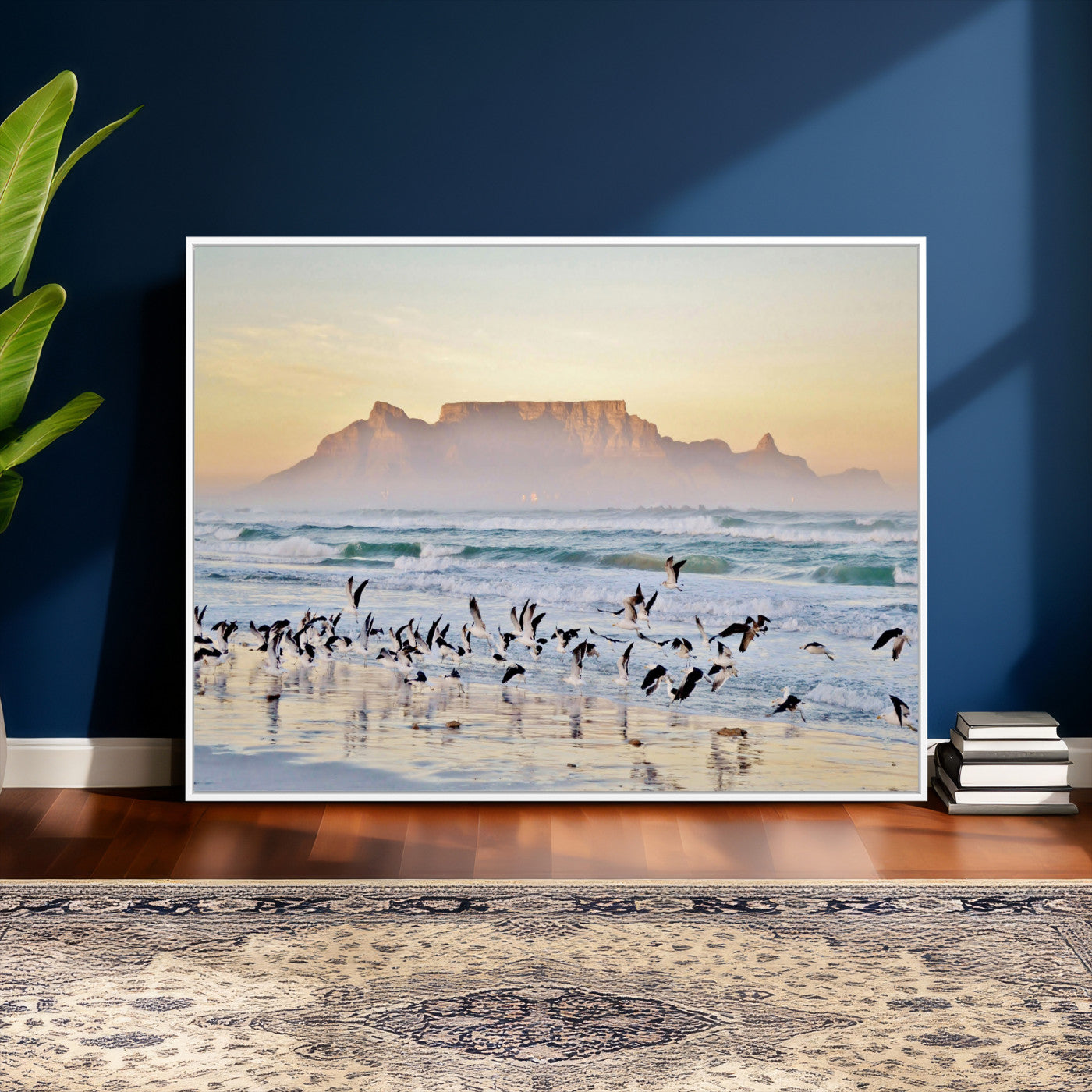 78989362-MGV-CV-36X24 - Seagulls Over Ocean Wall Art Canvas Print – Coastal Beach Landscape Artwork for Living Room Decor