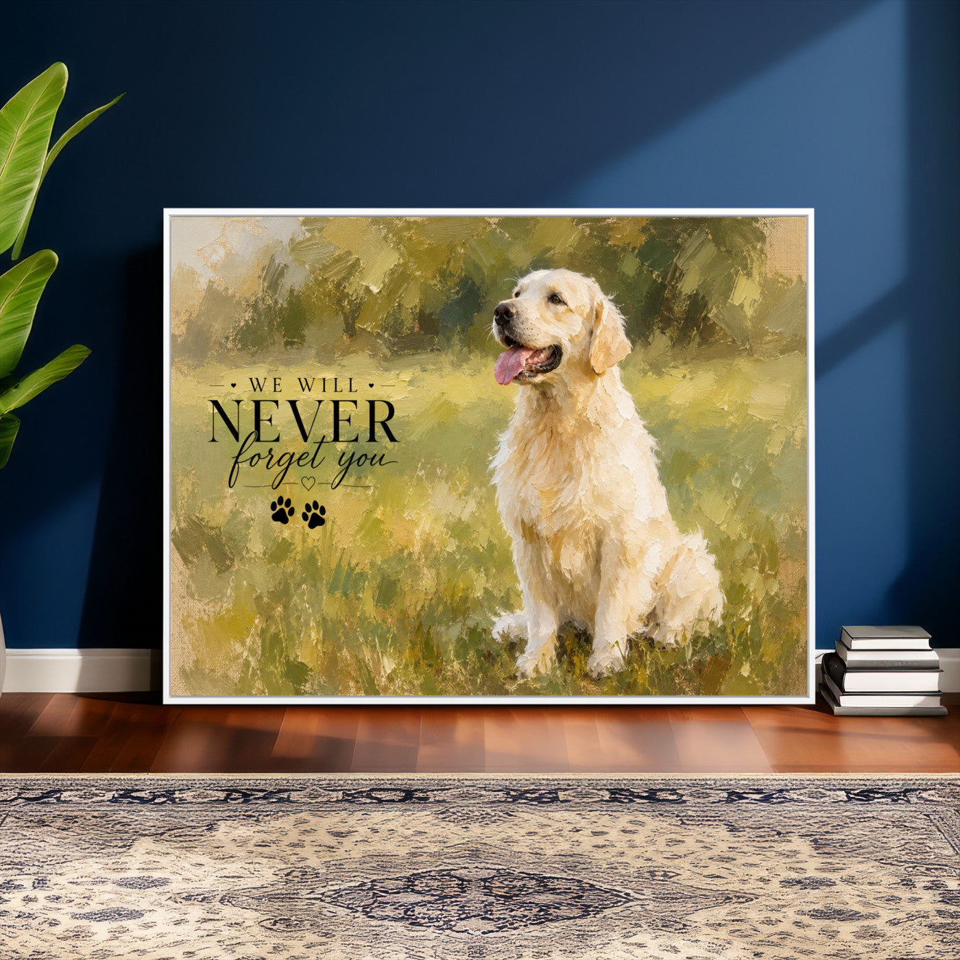 38460512P1-MGV-CV-36X24 - Oil Paint Style Pet Memorial Wall Art Canvas Print, Custom Dog Memorial Portrait, Personalized Angel Pet Loss Gift, Angel Wings Puppy Print