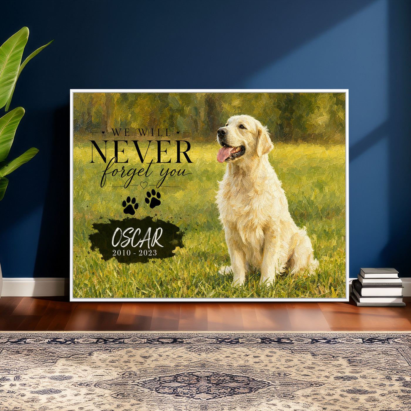 38460512P2-MGV-CV-36X24 - Pet Memorial Wall Art Canvas Print, Custom Dog Memorial Portrait, Personalized Angel Pet Loss Gift, Angel Wings Puppy Print