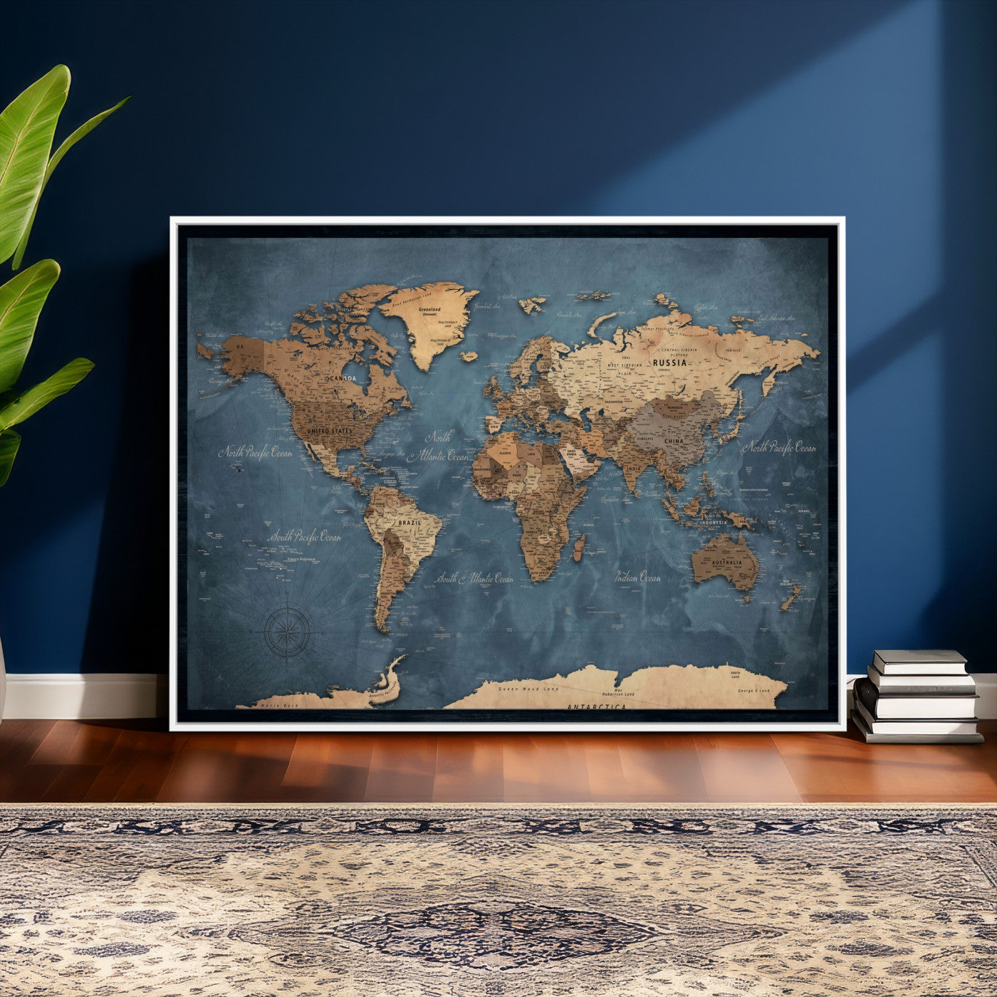 45826339-MGV-CV-36X24 - World Map Canvas Wall Art Canvas Print
