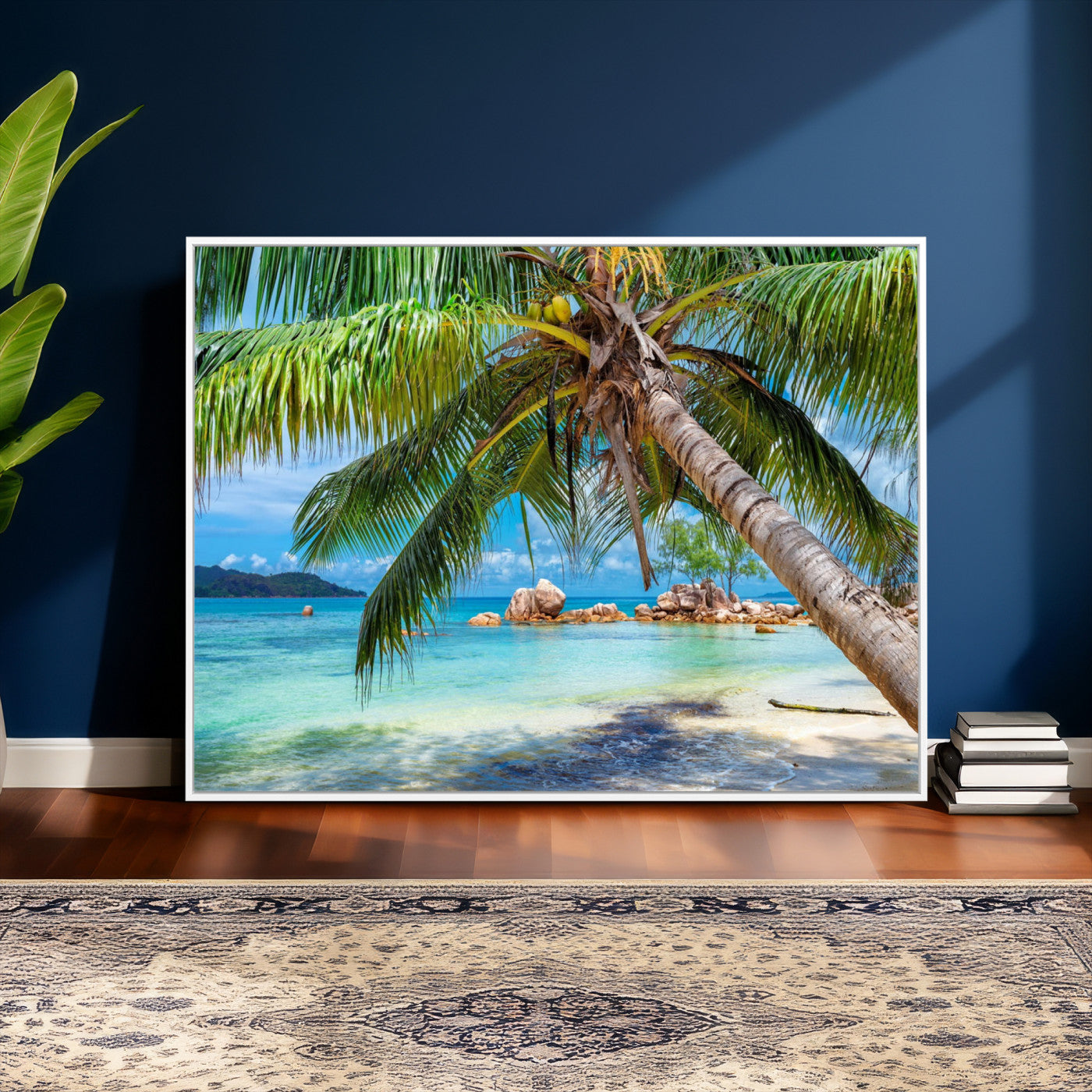 86824715-MGV-CV-36X24 - Seychelles Beach Canvas Wall Art - Anse Volbert Praslin Island Print