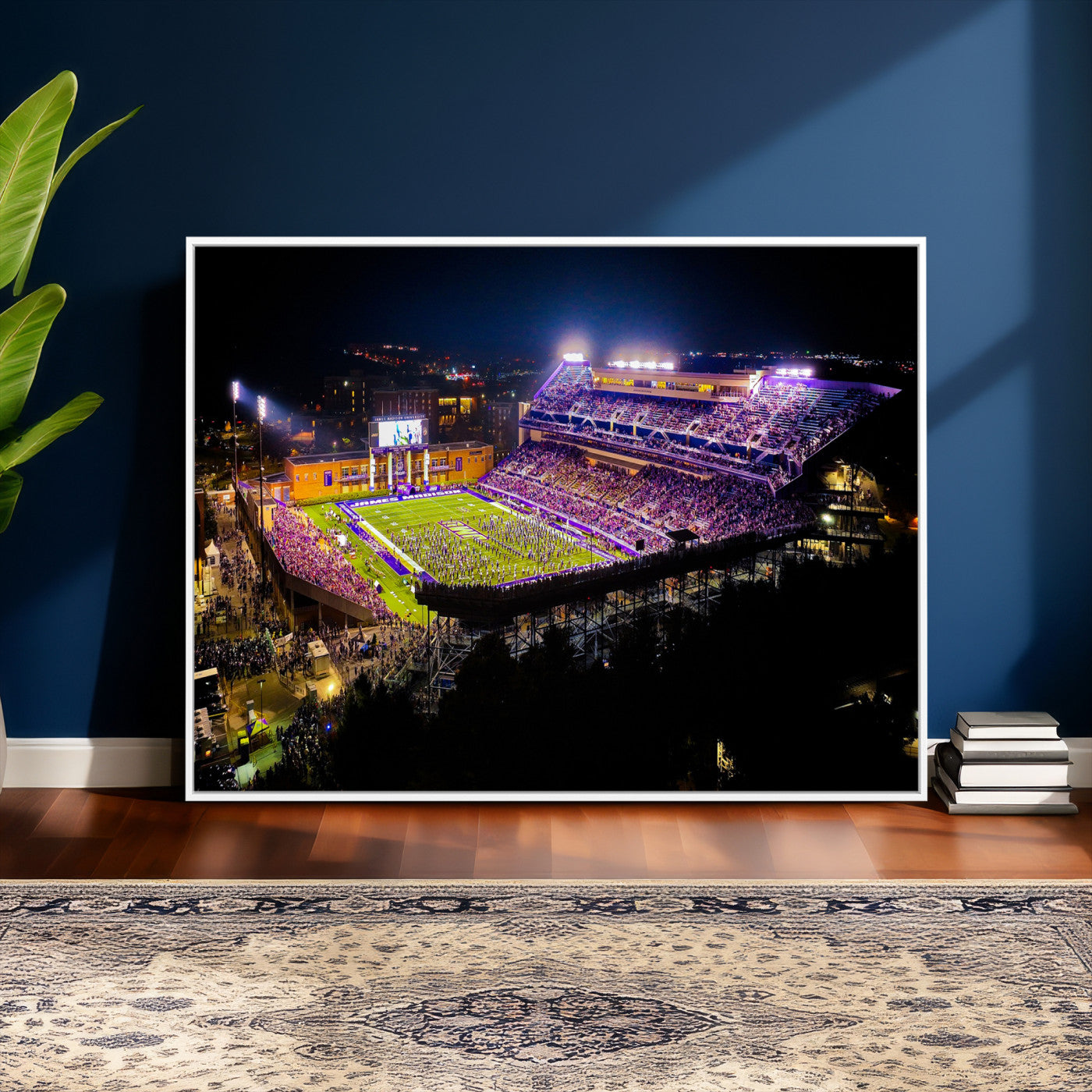400867JMU2-MGV-CV-36X24 - JMU Stadium Wall Art Canvas Print for Game Room Decor - James Madison University Stadium