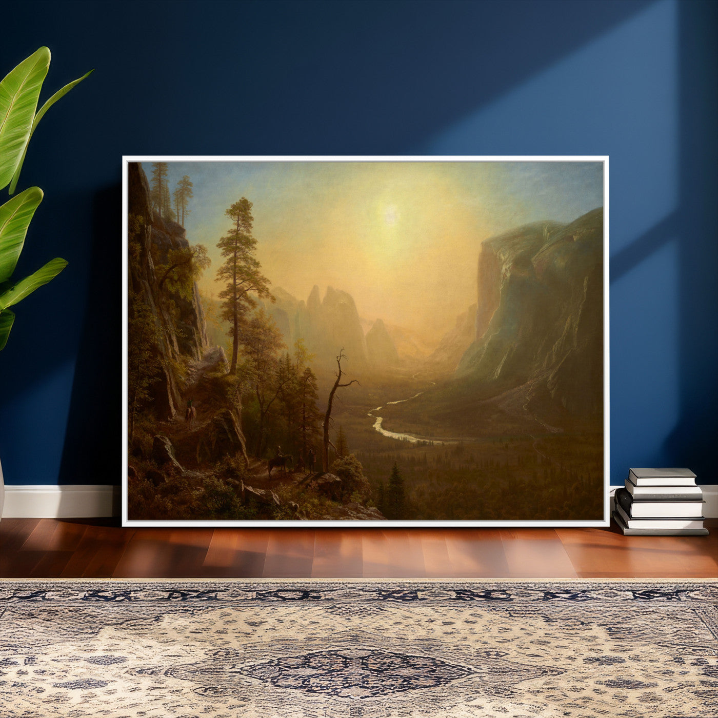 32350988-MGV-CV-36X24 - Albert Bierstadt Among the Sierra Nevada California Yosemite Wall Art Canvas Print, Classic Fine Art Painting Print
