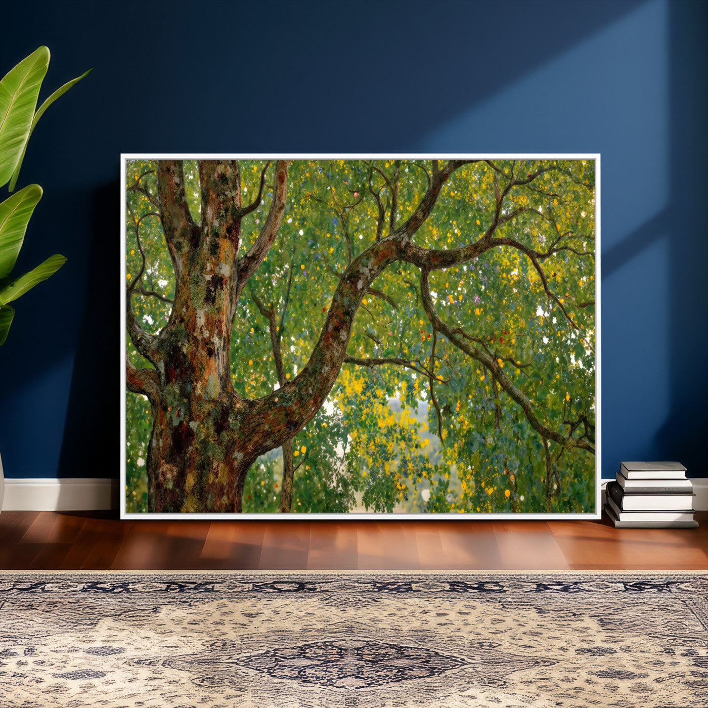 23663535-MGV-CV-36X24 - Vintage Summer Forest Green Tree Wall Art Canvas Print, Lush Leaves Impressionist Painting Print