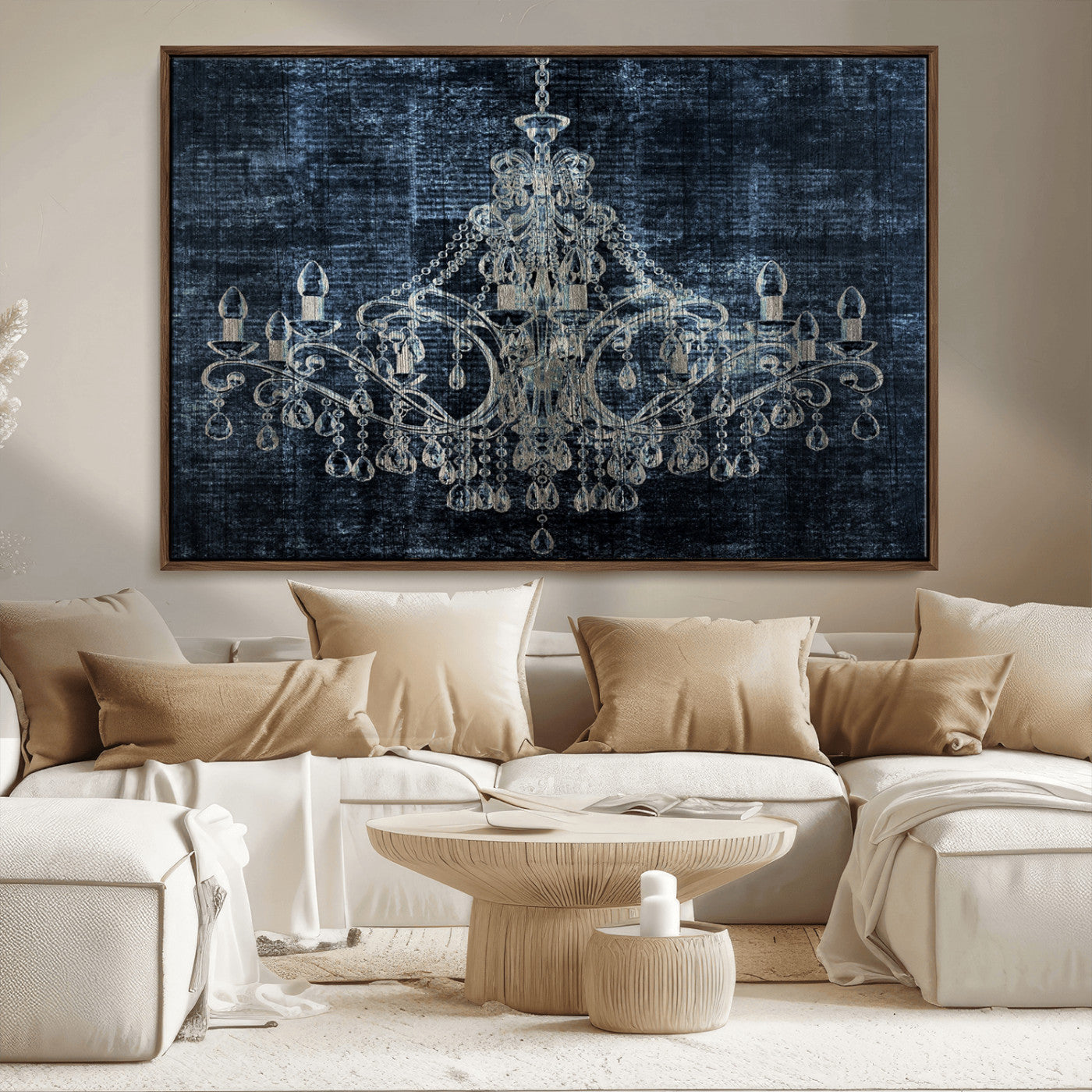 -Dark Chandelier Wall Art Canvas Print