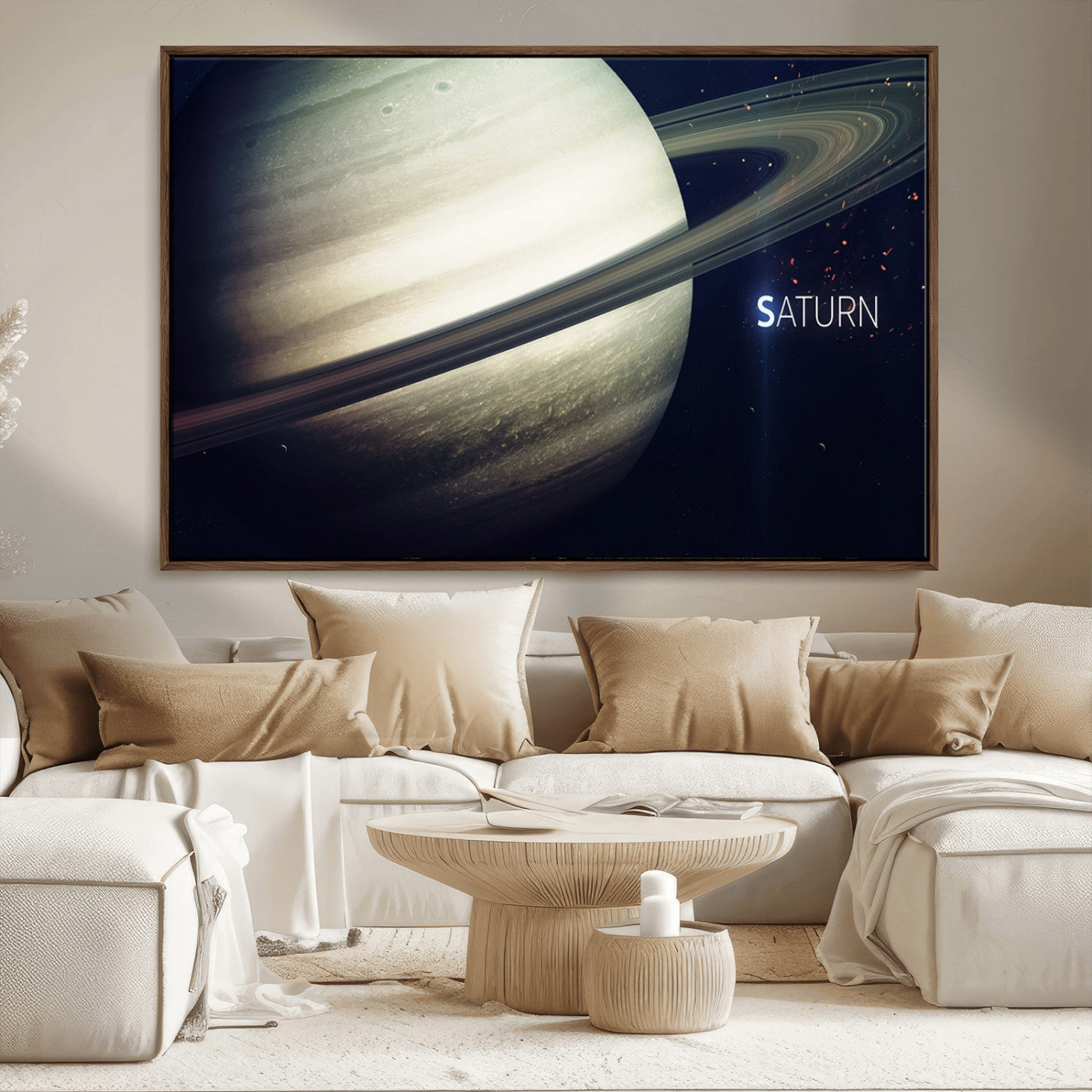 -Framed Saturn Wall Art Canvas Print