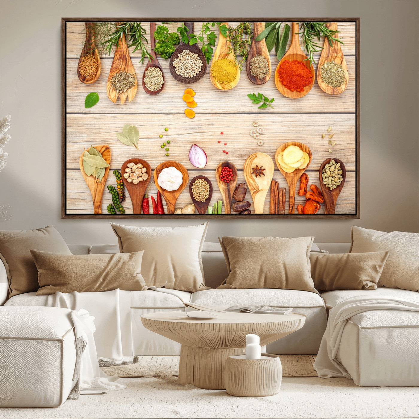 -Kitchen Spice on the Table Wall Art, Kitchen Spice Wall Art Canvas Print